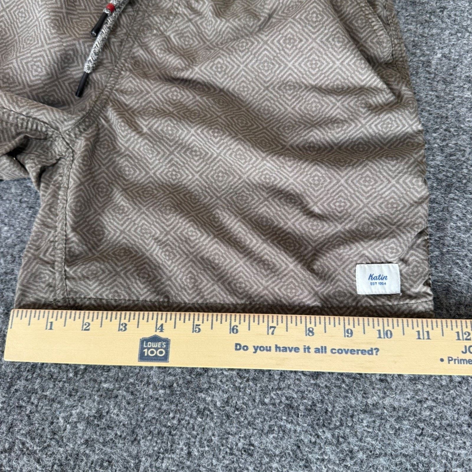 Katin Katin Mens Small Geometric Diamond Swim Trunks Tan Brown Size US 26 / EU 42 - 10 Thumbnail