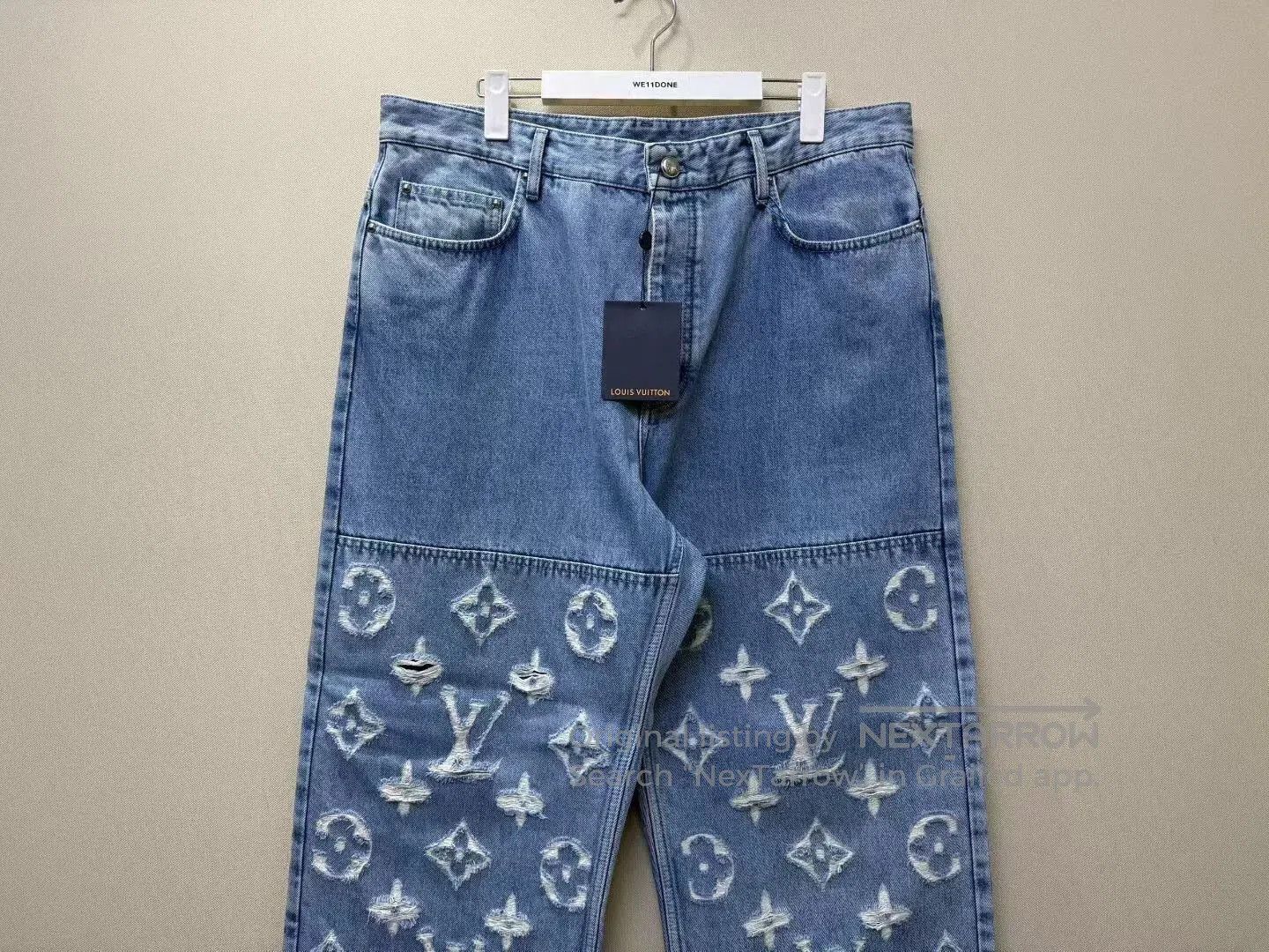 Louis Vuitton louis vuitton blue distressed logo jeans. Size US 36 / EU 52 - 2 Thumbnail