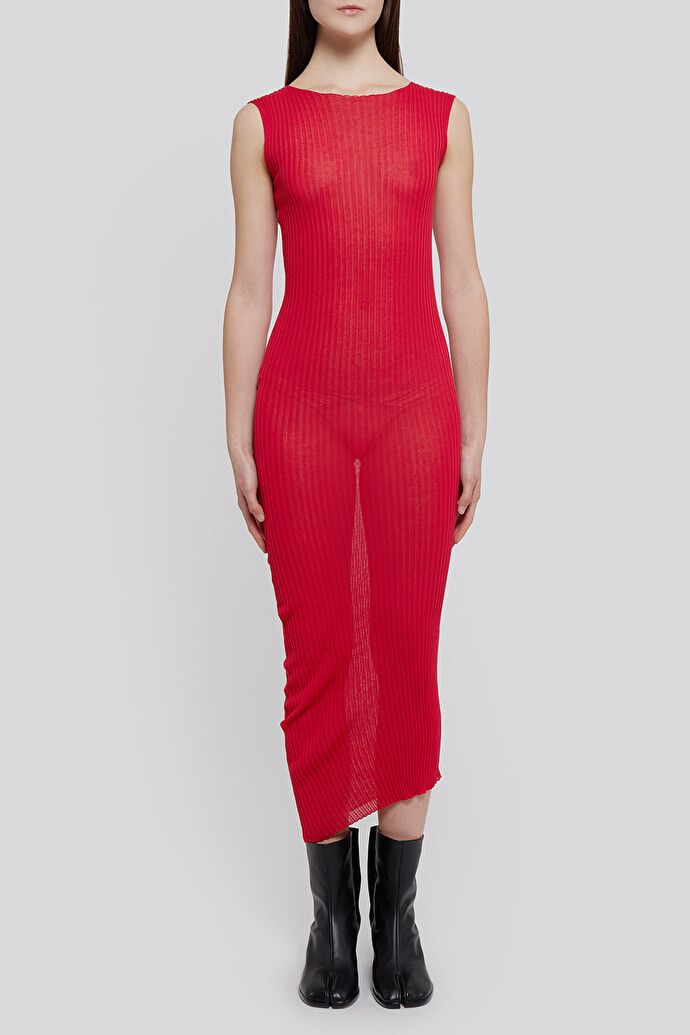 Maison Margiela o1y0625 Midi Dress in Red Size M / US 6-8 / IT 42-44 - 1 Thumbnail