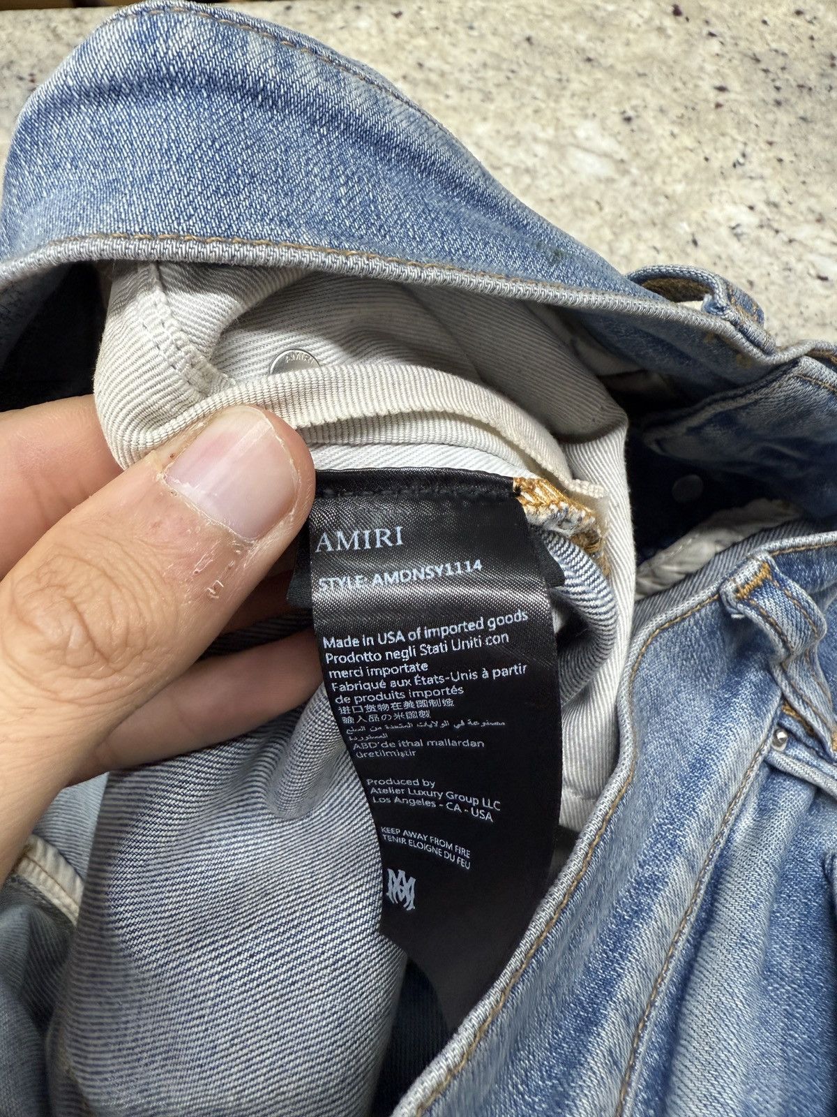 Amiri Amiri Staggered Leather Logo Denim Jeans Size US 30 / EU 46 - 8 Thumbnail