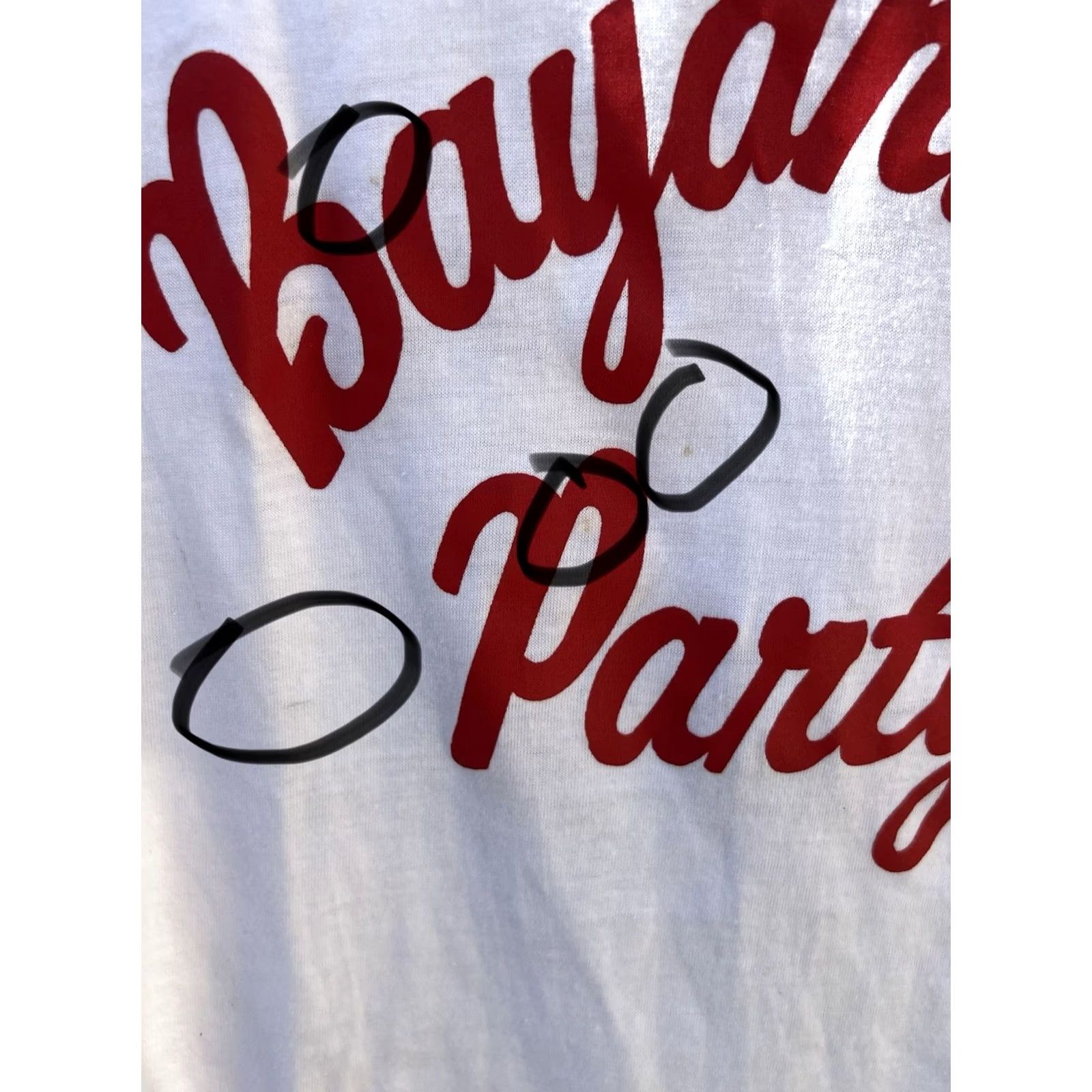 Vintage VINTAGE Bomark USA T-Shirt Men M White V Neck Red Script Graphic 50/50 Short Sleeve Shirt 1990s USA Theme Classic Fit Size US M / EU 48-50 / 2 - 3 Thumbnail