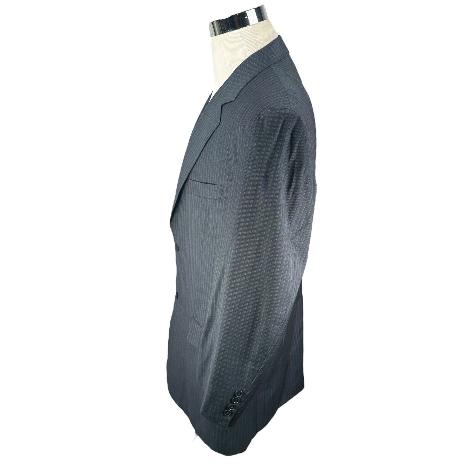 Canali Canali Blazer Jacket Men's US 46R IT 56R Blue Striped Wool Size 46R - 3 Thumbnail