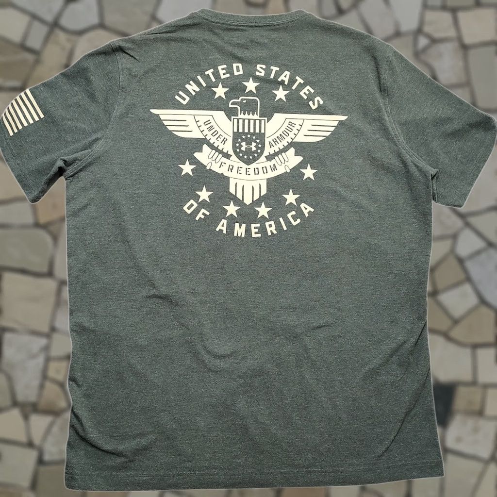 Under Armour Under Armour Green T Shirt Mens Large USA Eagle Flag Patriotic Size US L / EU 52-54 / 3 - 1 Thumbnail
