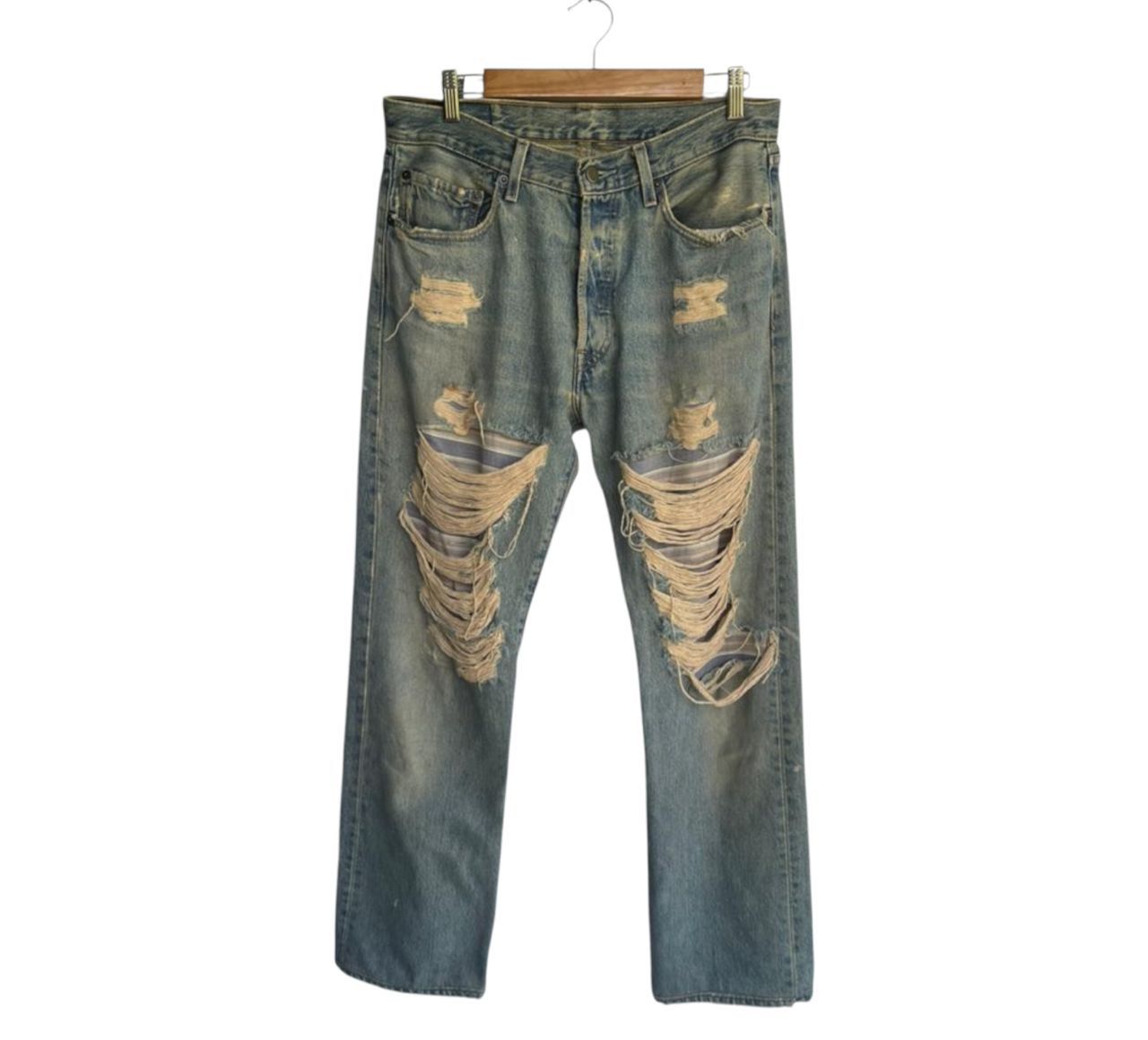 Seditionaries Vintage Heavy Ripped Grunge Jeans Size US 33 - 1 Thumbnail