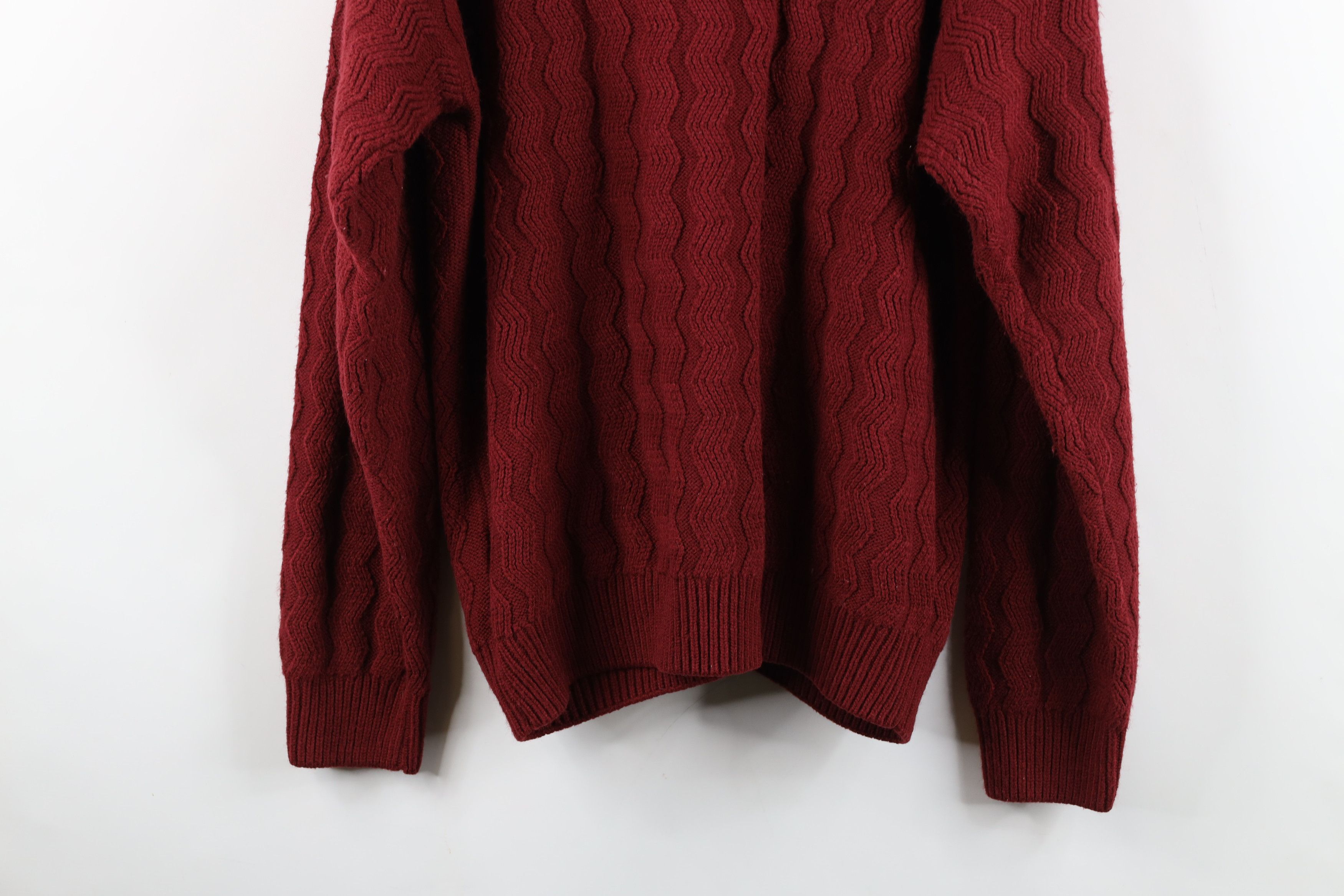 Vintage Vintage 90s Streetwear Zig Zag Wavy Knit Cardigan Sweater Size US XL / EU 56 / 4 - 11 Thumbnail