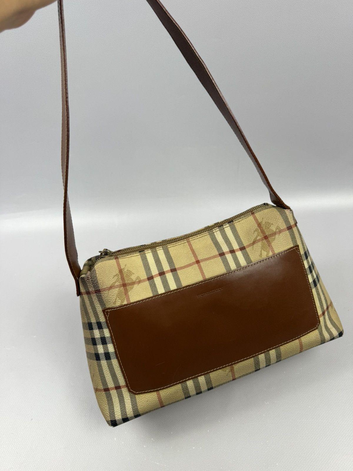 Burberry Vintage Burberry Nova Check Shoulder Bag Leather Trim Size ONE SIZE - 1 Thumbnail