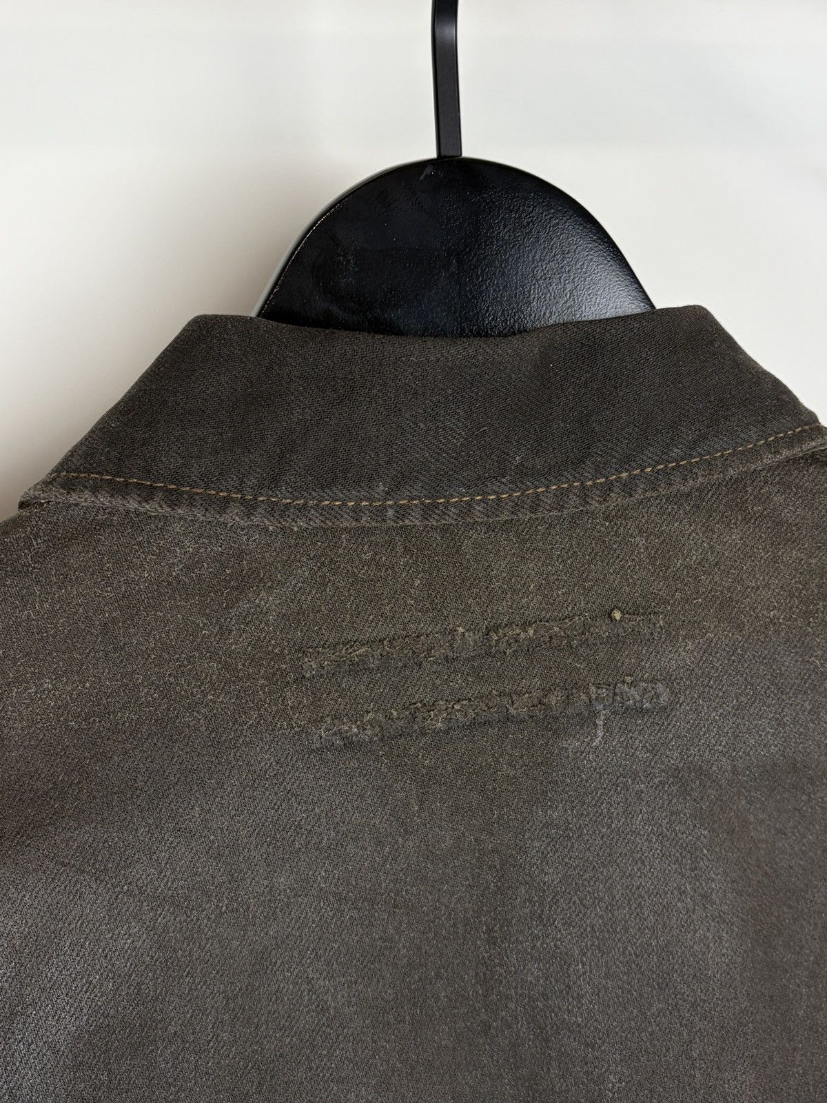 Rick Owens SS05 Rick Owens Scorpio Waxed Coated Denim Jacket Thrashed Size US S / EU 44-46 / 1 - 2 Thumbnail