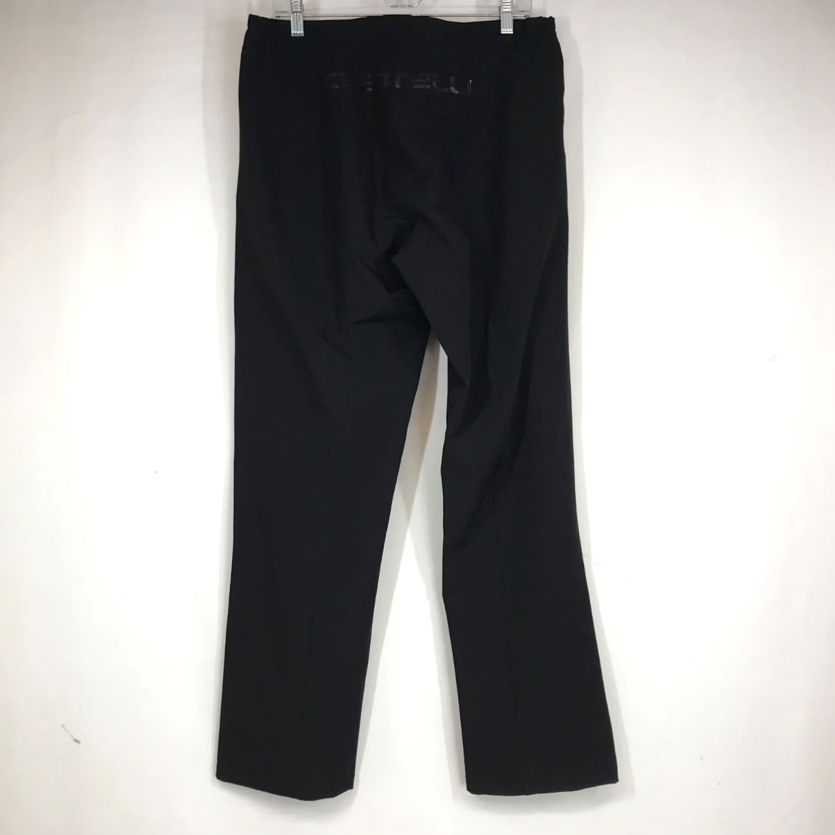 Vintage CASTELLI MEN'S LARGE BLACK POLYESTER BLEND STRETCH OVER PANTS Athletic Inseam 32 in Flat Front Logo Casual Pants Mens L Size US 33 - 4 Thumbnail