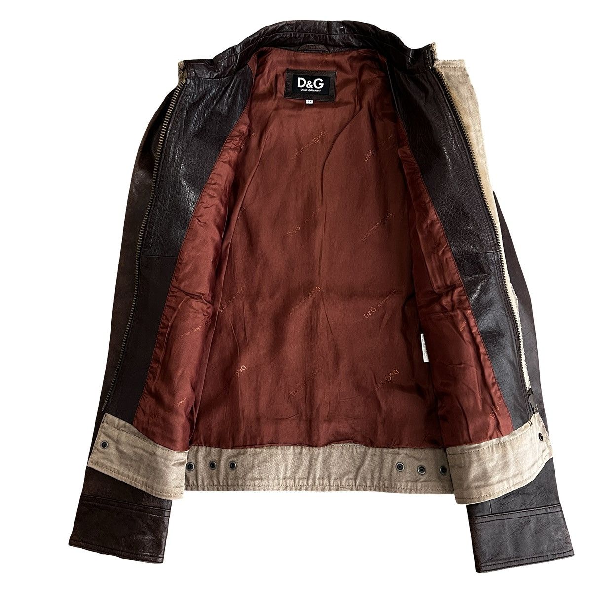 Dolce & Gabbana VINTAGE D&G Cut-off Suede Panel Leather Jacket Size US M / EU 48-50 / 2 - 4 Thumbnail
