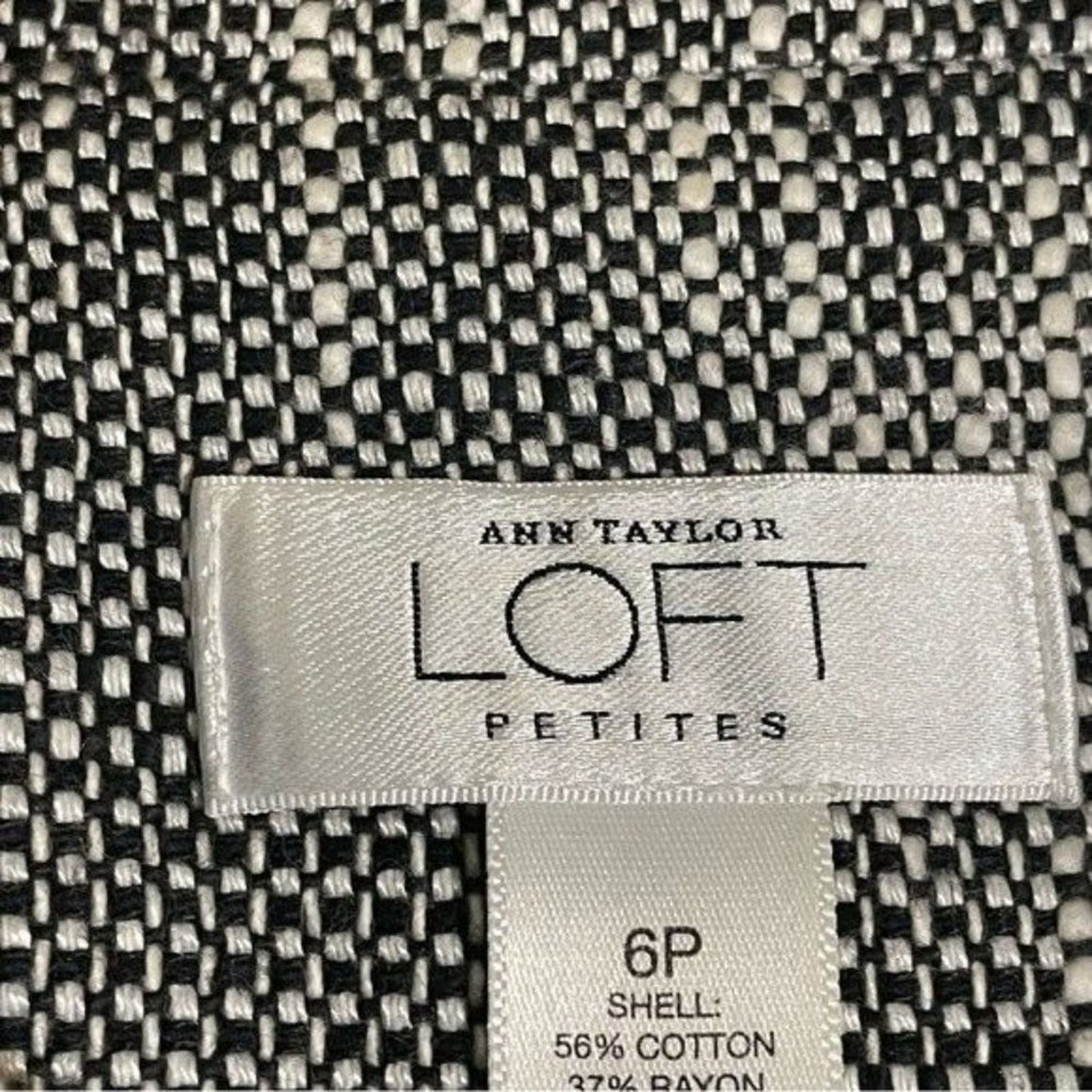 Loft Loft · 6P · Black White Tweed Jacket · Lined Career Blazer Size M / US 6-8 / IT 42-44 - 7 Thumbnail