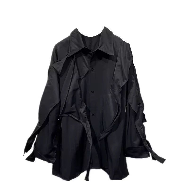 Designer Casual Designer Patchwork Black Long Sleeve Shirt Size US M / EU 48-50 / 2 - 6 Thumbnail