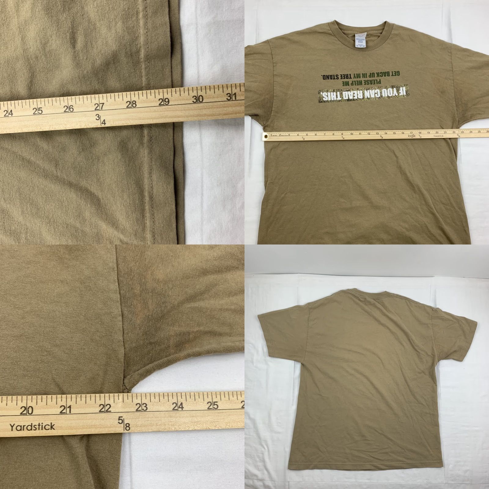 Vintage VINTAGE Hunting Funny Deer Stand T Shirt Adult XL Tan Outdoors Upside Down Y2K Shirt Mens BROWN Curious? Size US XL / EU 56 / 4 - 8 Thumbnail