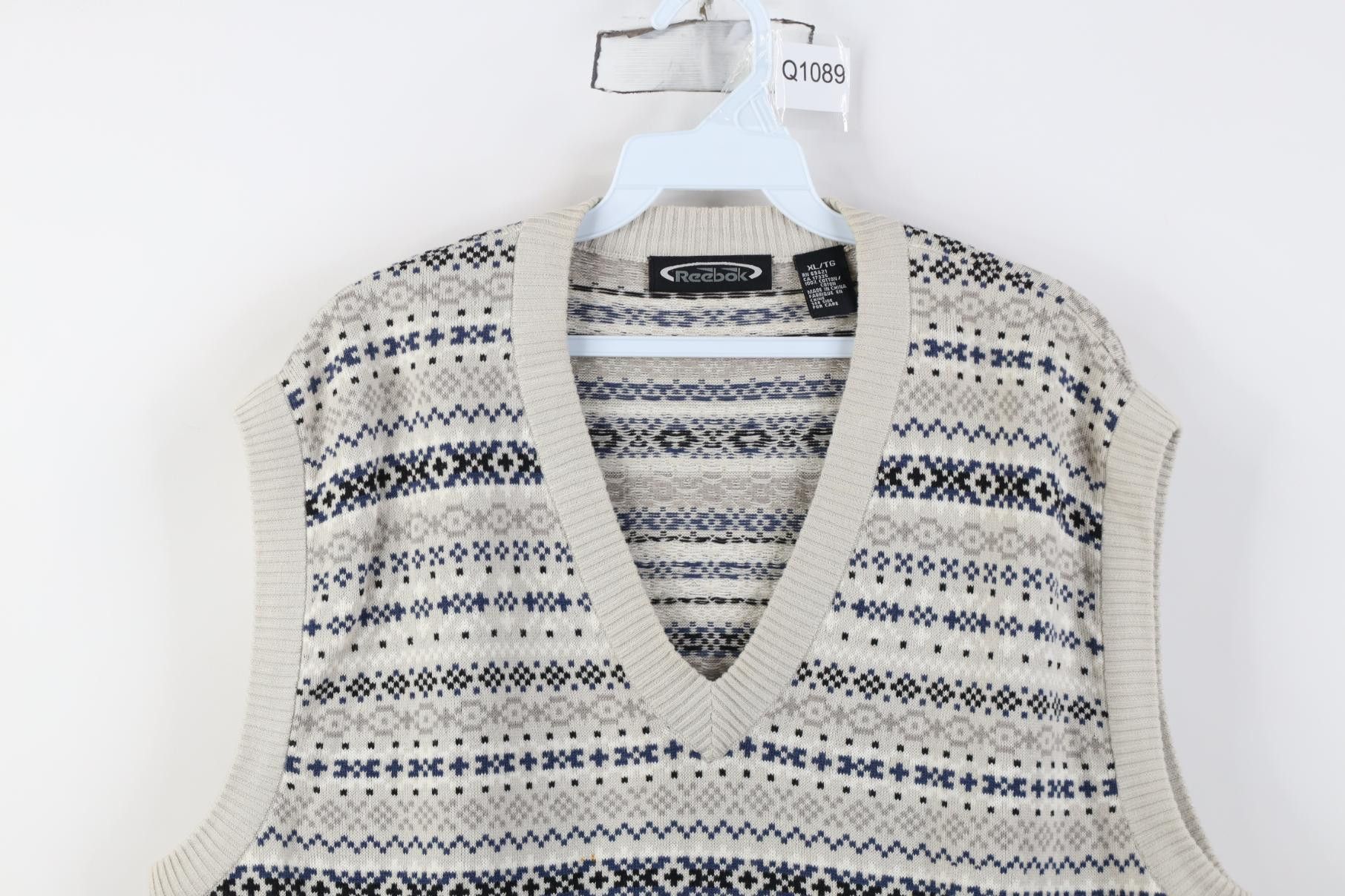 Reebok Vintage 90s Y2K Reebok Golf Fair Isle V-Neck Sweater Vest Size US XL / EU 56 / 4 - 2 Thumbnail