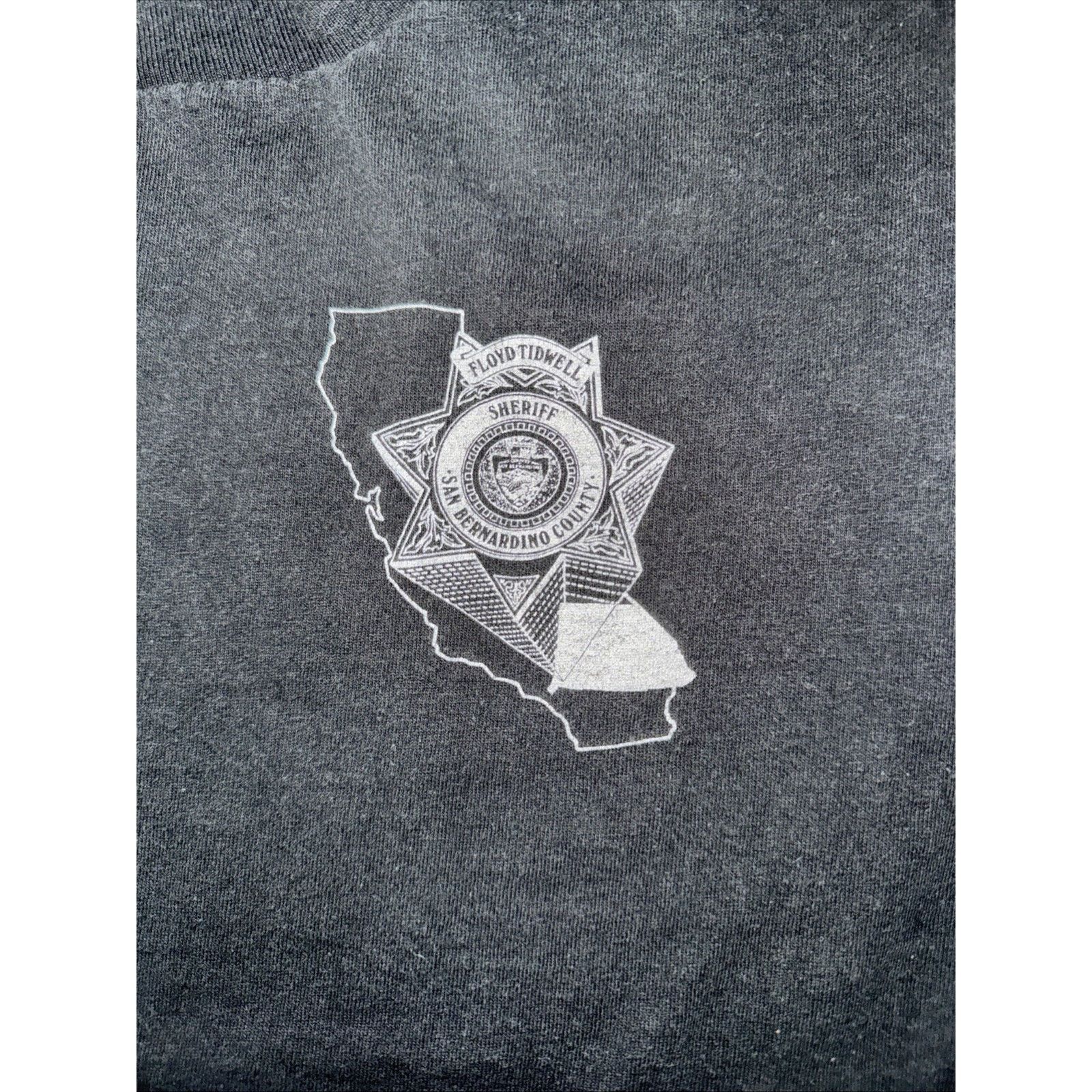 Fruit Of The Loom × Vintage Made In USA Fruit Of The Loom Sheriff T-Shirt Black M 18x26 Size US M / EU 48-50 / 2 - 2 Thumbnail