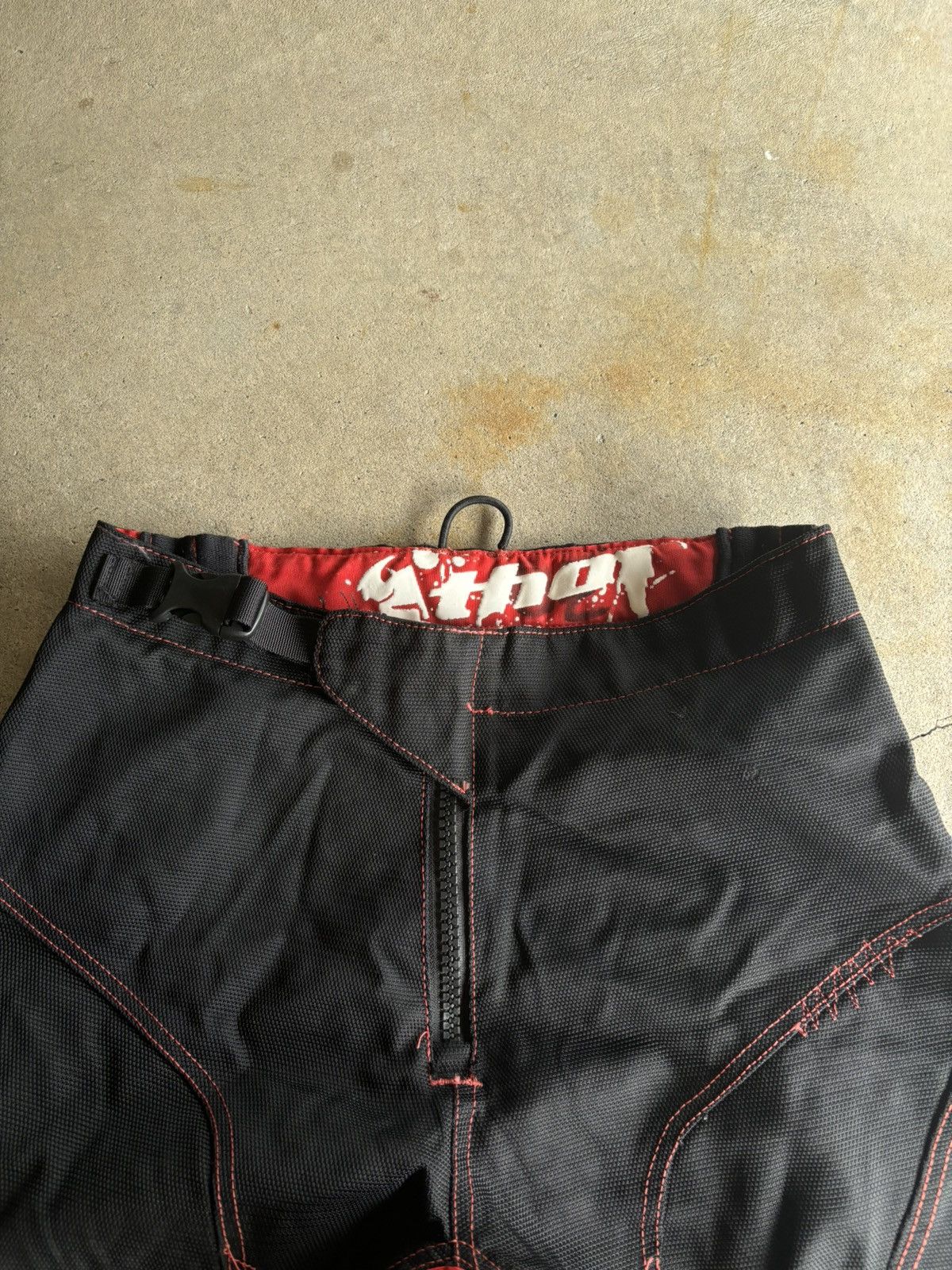 Vintage Crazy Thor Motocross Wide Leg Thick Red Accent Black Pants Size US 30 / EU 46 - 7 Thumbnail