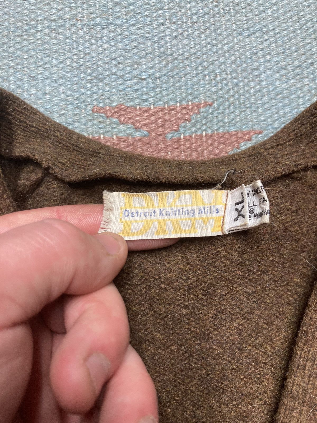 Vintage 60s cardigan sweater Detroit Knitting Mills lambs wool XL Size US XL / EU 56 / 4 - 3 Thumbnail
