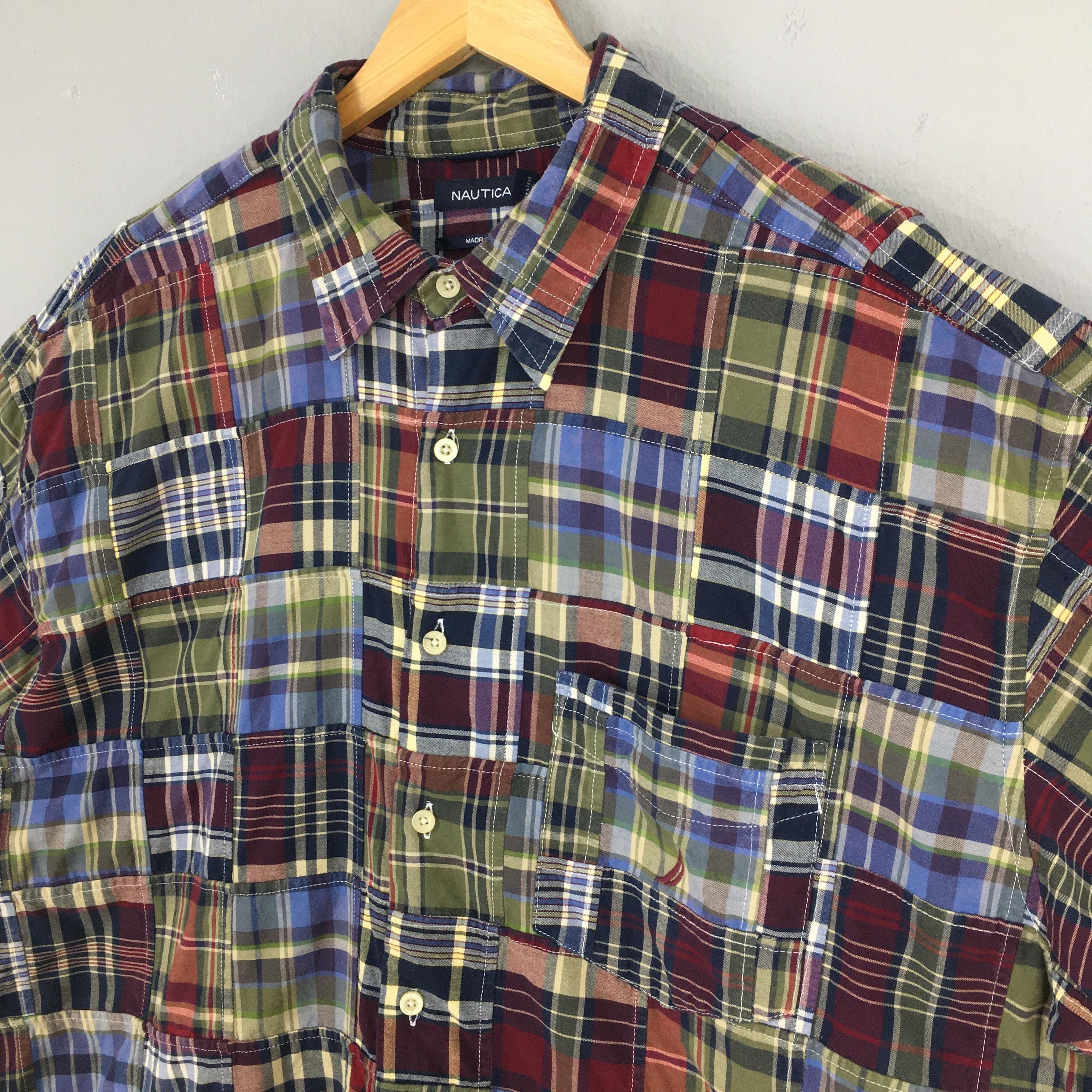 Nautica Vintage Nautica Patchwork Checkered Shirt 2XLarge Size US XXL / EU 58 / 5 - 3 Thumbnail