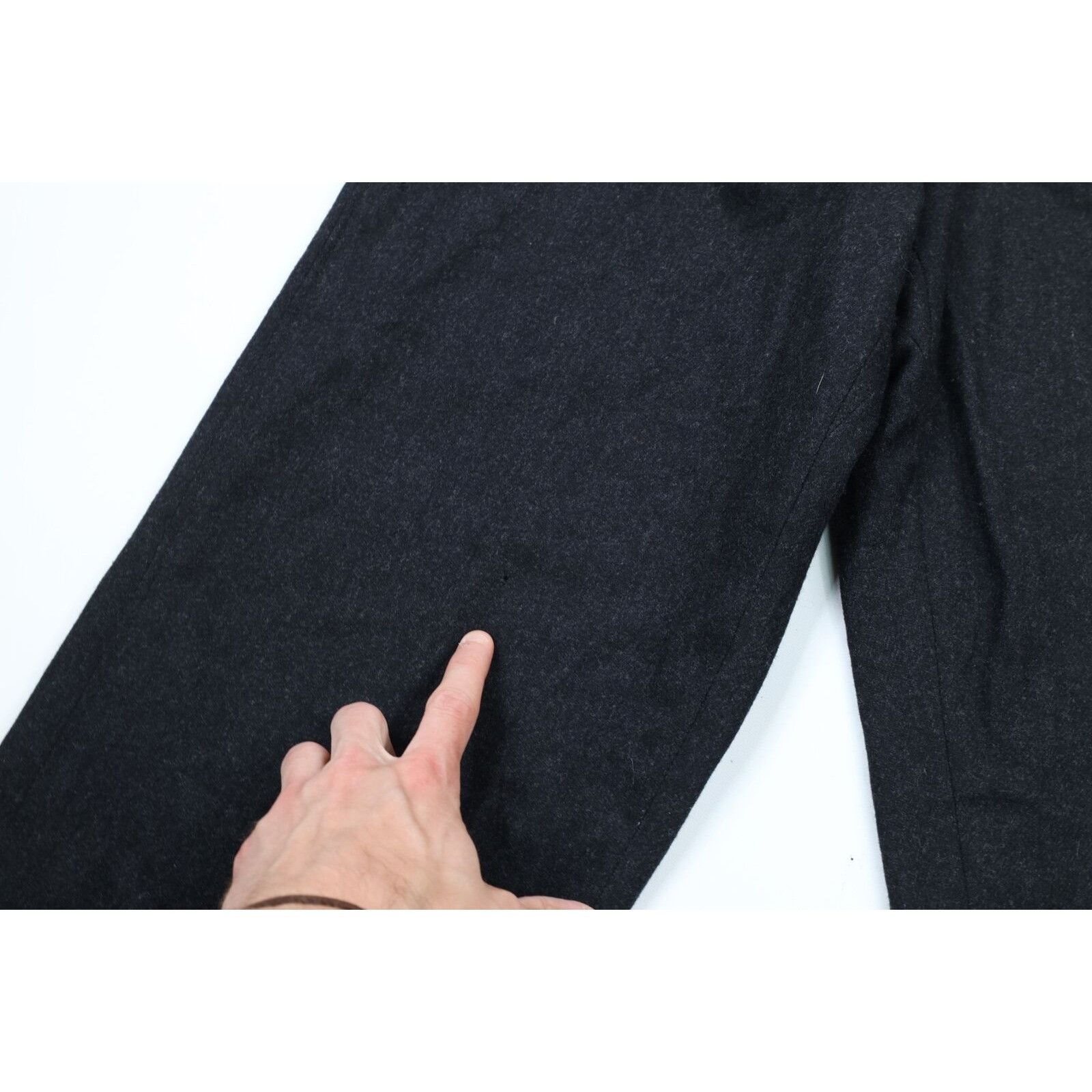 Vintage Vintage 30s Heavyweight Wool Pleated Cuffed Wide Leg Pants Size US 30 / EU 46 - 6 Thumbnail