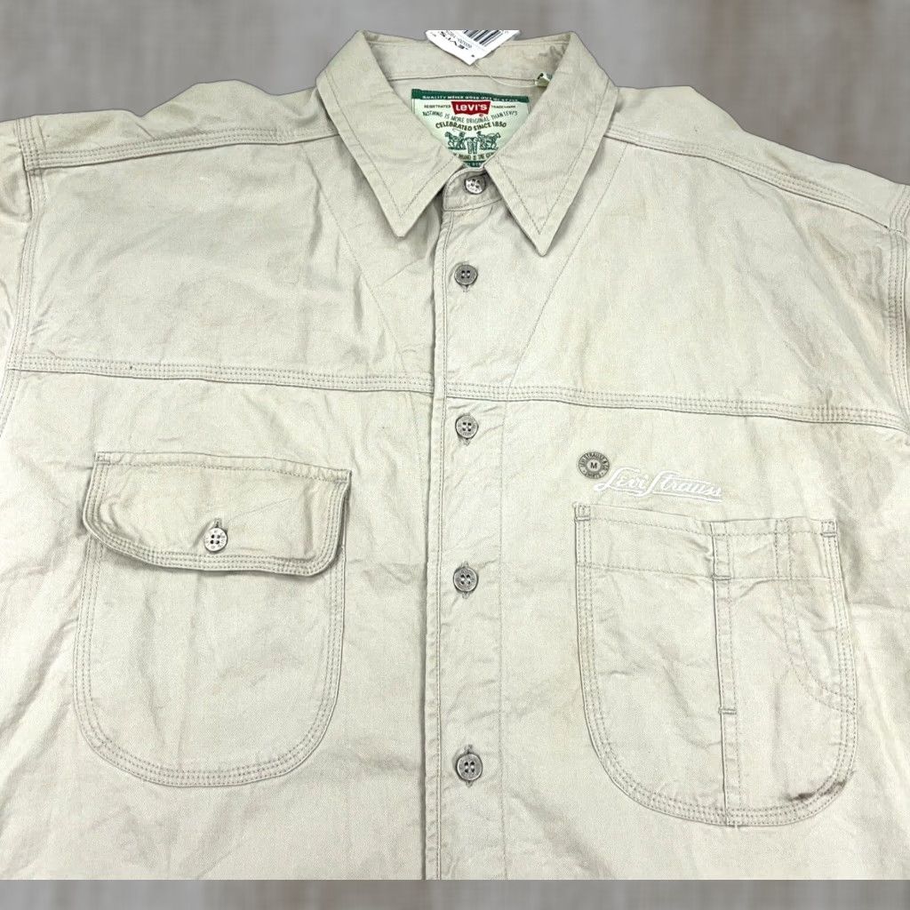 Levi's VINTAGE Levi's Shirt Men M Tan Beige Denim Button-Up Western Cowboy | Levi's Shirt Men M Tan Beige Denim Button-Up Western Cowboy Size US M / EU 48-50 / 2 - 1 Thumbnail