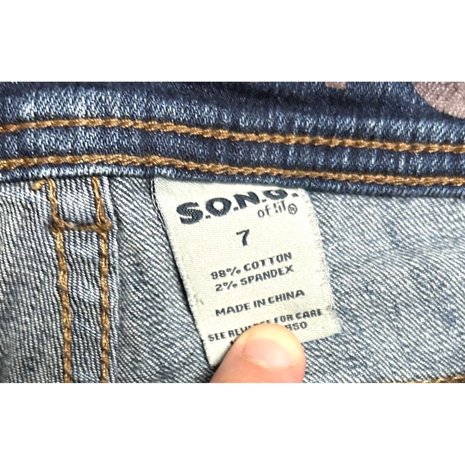 Vintage S.O.N.G Of Lil Women’s Jean Pants Straight Leg Size 7 Blue Denim 32 Inseam Womens Jeans Mid Rise 5-Pocket Design Size 28" / US 6 / IT 42 - 7 Thumbnail