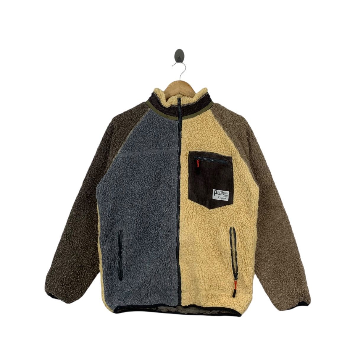Vintage POWER TO THE PEOPLE Retro X Sherpa Fleece Jacket Windbreaker Size M / US 6-8 / IT 42-44 - 1 Thumbnail