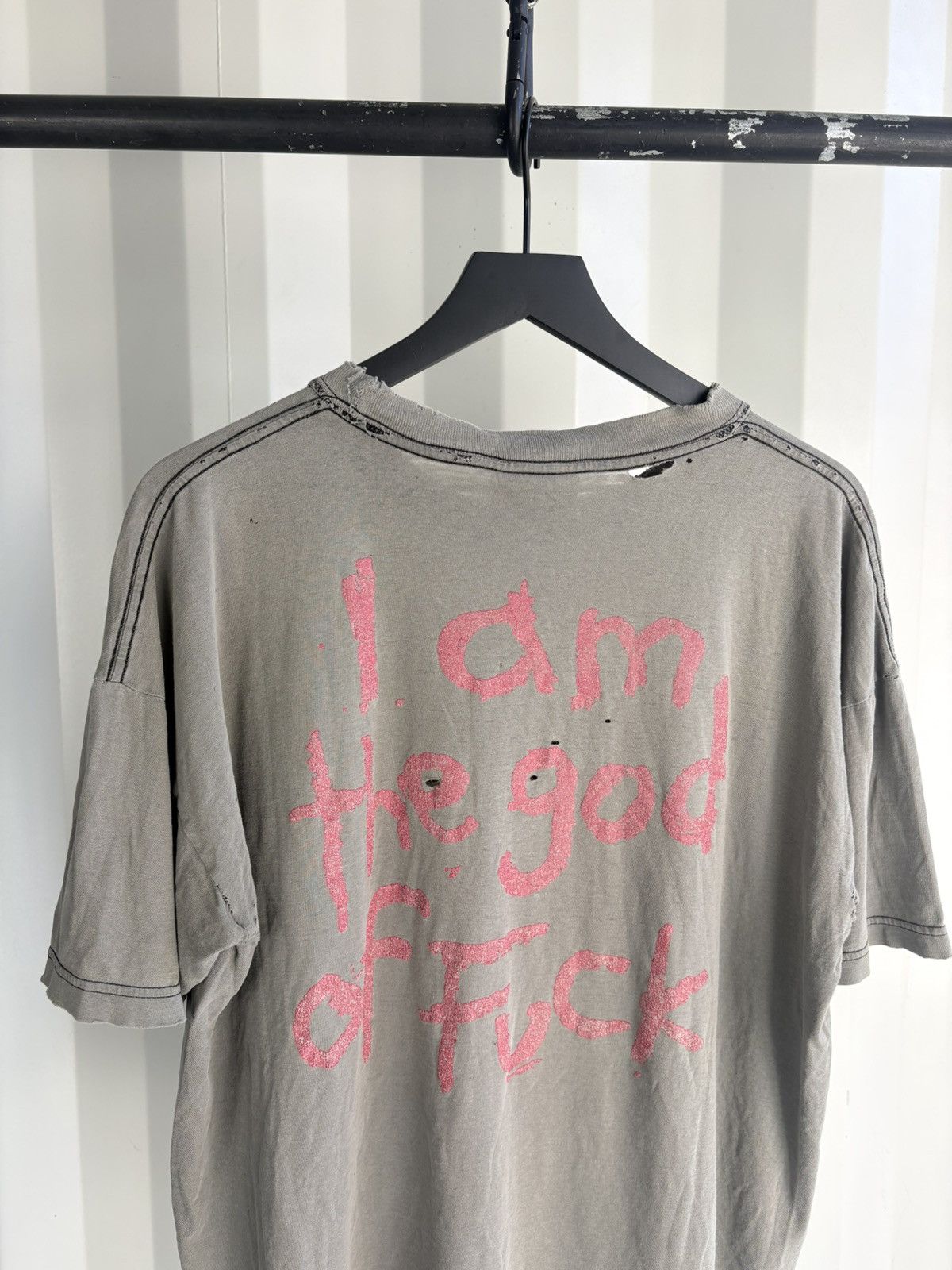 Band Tees Vintage Marilyn Manson God of Fuck Shirt Faded GRUNGE Band Size US XL / EU 56 / 4 - 4 Thumbnail