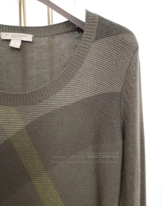 Burberry Burberry Green Wool Check Knit Sweater. Size XS / US 0-2 / IT 36-38 - 5 Thumbnail
