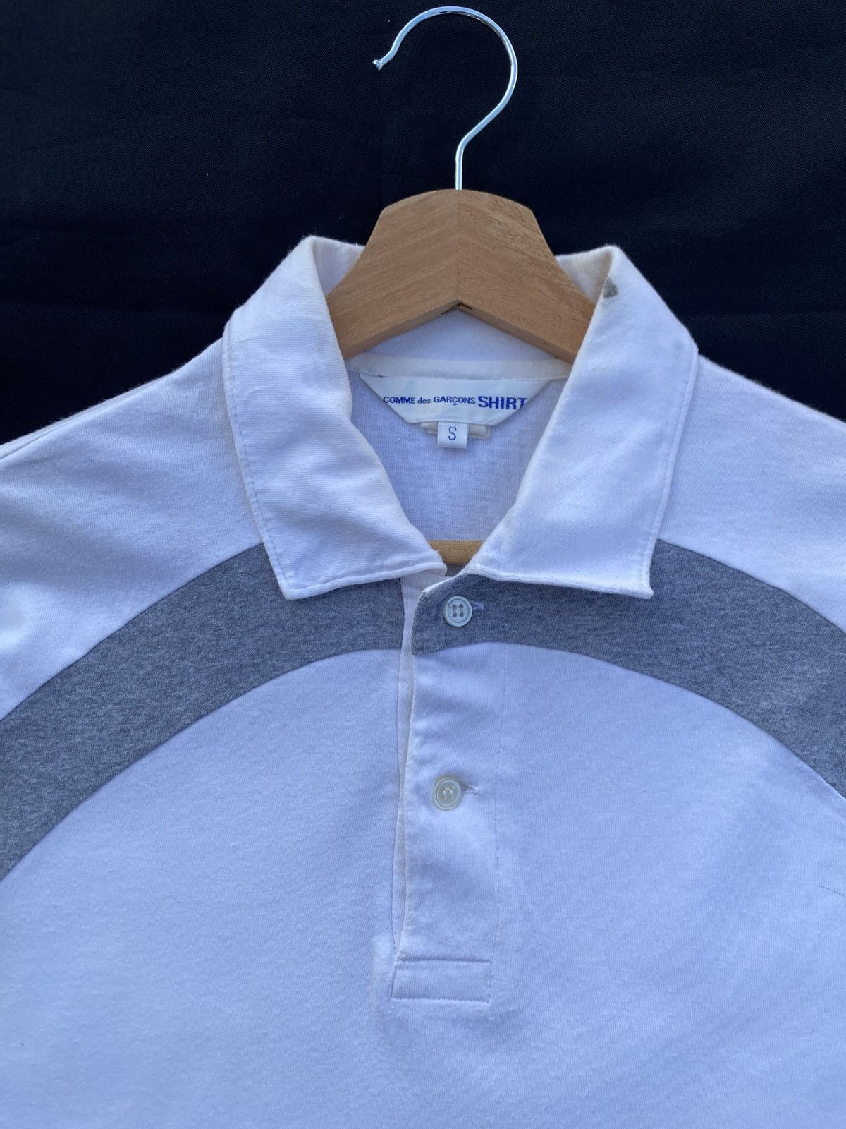 Comme des Garcons Rare Design Comme Des Garcons White Polo Shirt Size US S / EU 44-46 / 1 - 9 Thumbnail