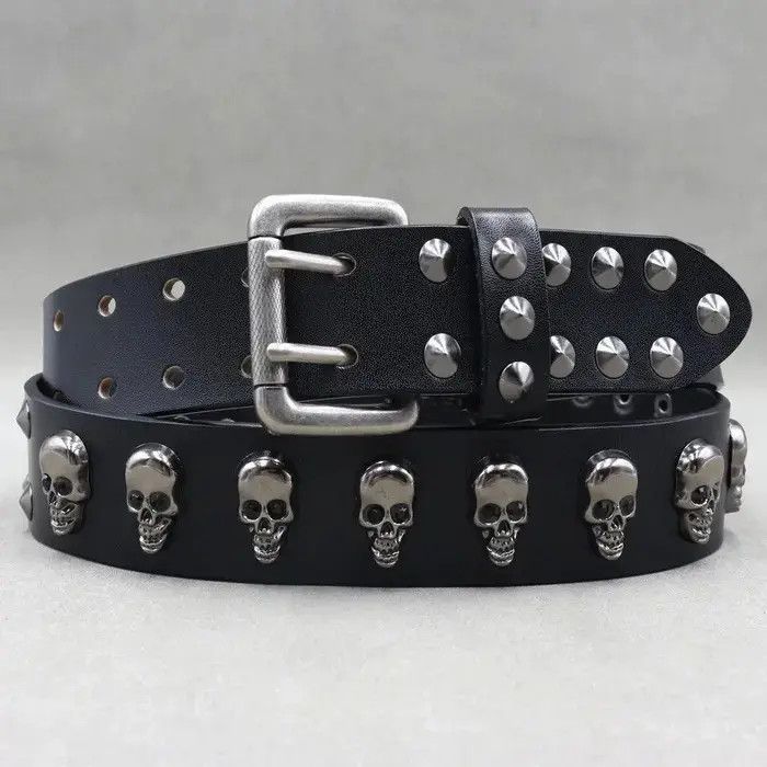 Japanese Brand Skull Studded Punk VS Cowboy Belts Size 40 - 1 Thumbnail