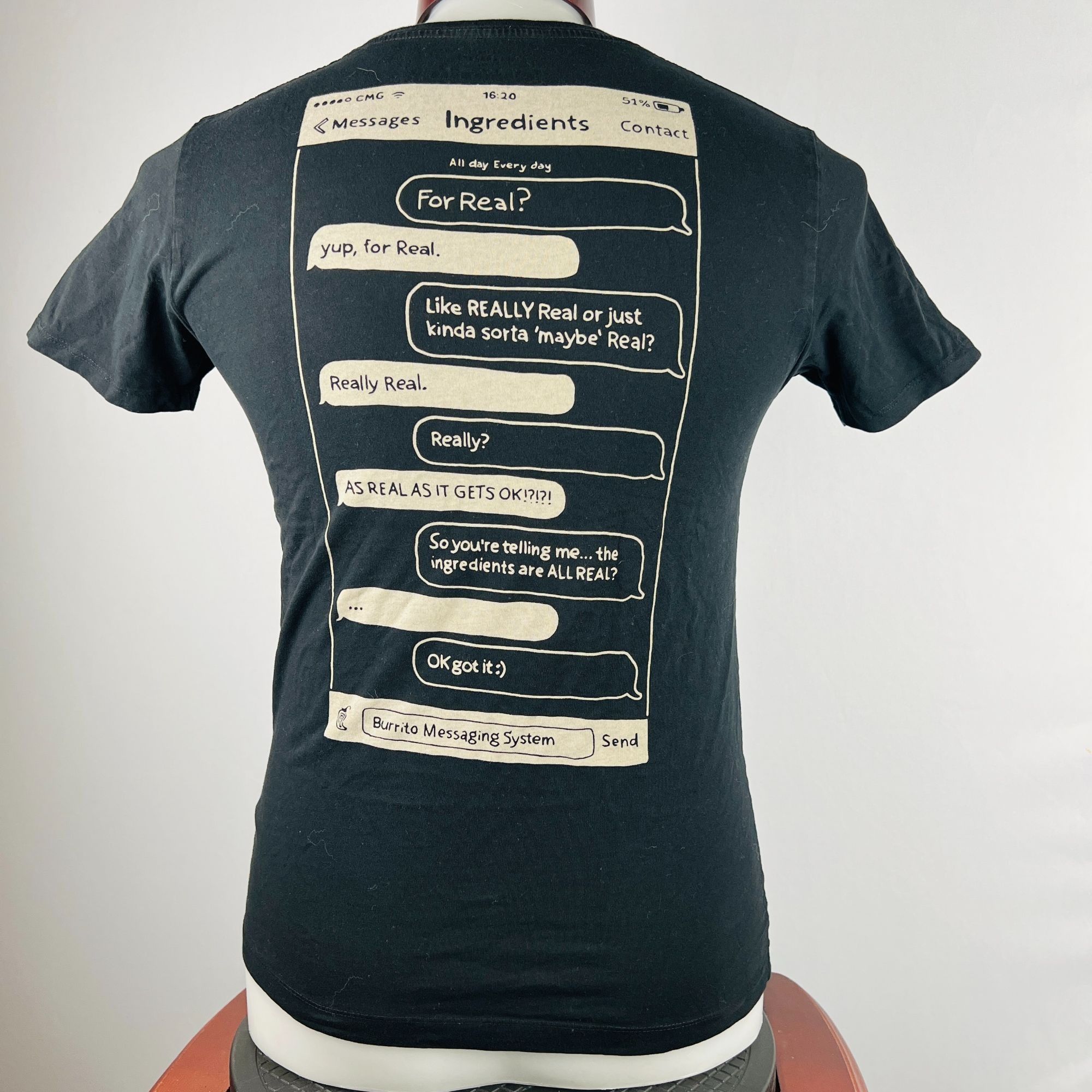 Other Chipotle Text Message Small T-Shirt Shirt Size S / US 4 / IT 40 - 1 Thumbnail