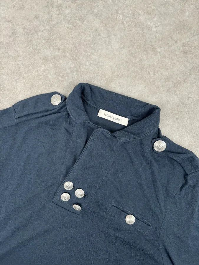 Pierre Balmain 2010s Pierre Balmain Navy Buttoned Striped Longsleeves Size US S / EU 44-46 / 1 - 4 Thumbnail
