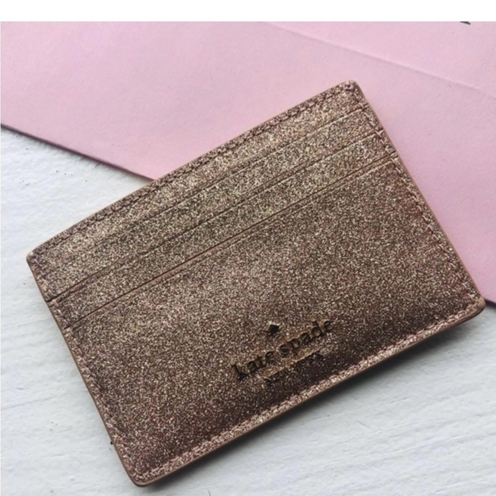 Kate Spade Kate Spade Gold Glitter Card Holder Wallet NWT Size ONE SIZE - 3 Thumbnail