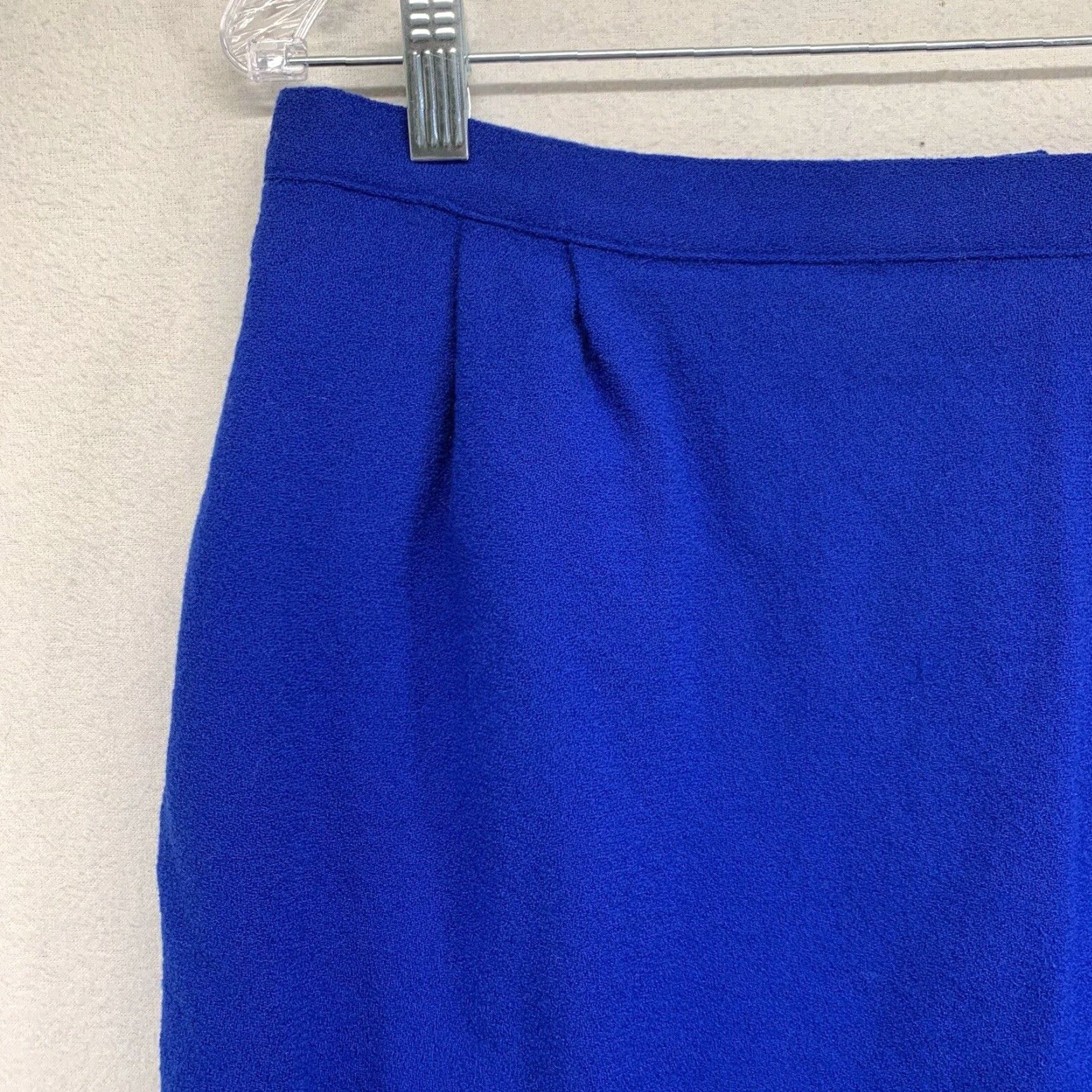 Vintage Vintage Wool Skirt Women 16P Knee Length Straight Pencil Blue Pockets Lined Size 38" / US 16 / IT 52 - 4 Thumbnail