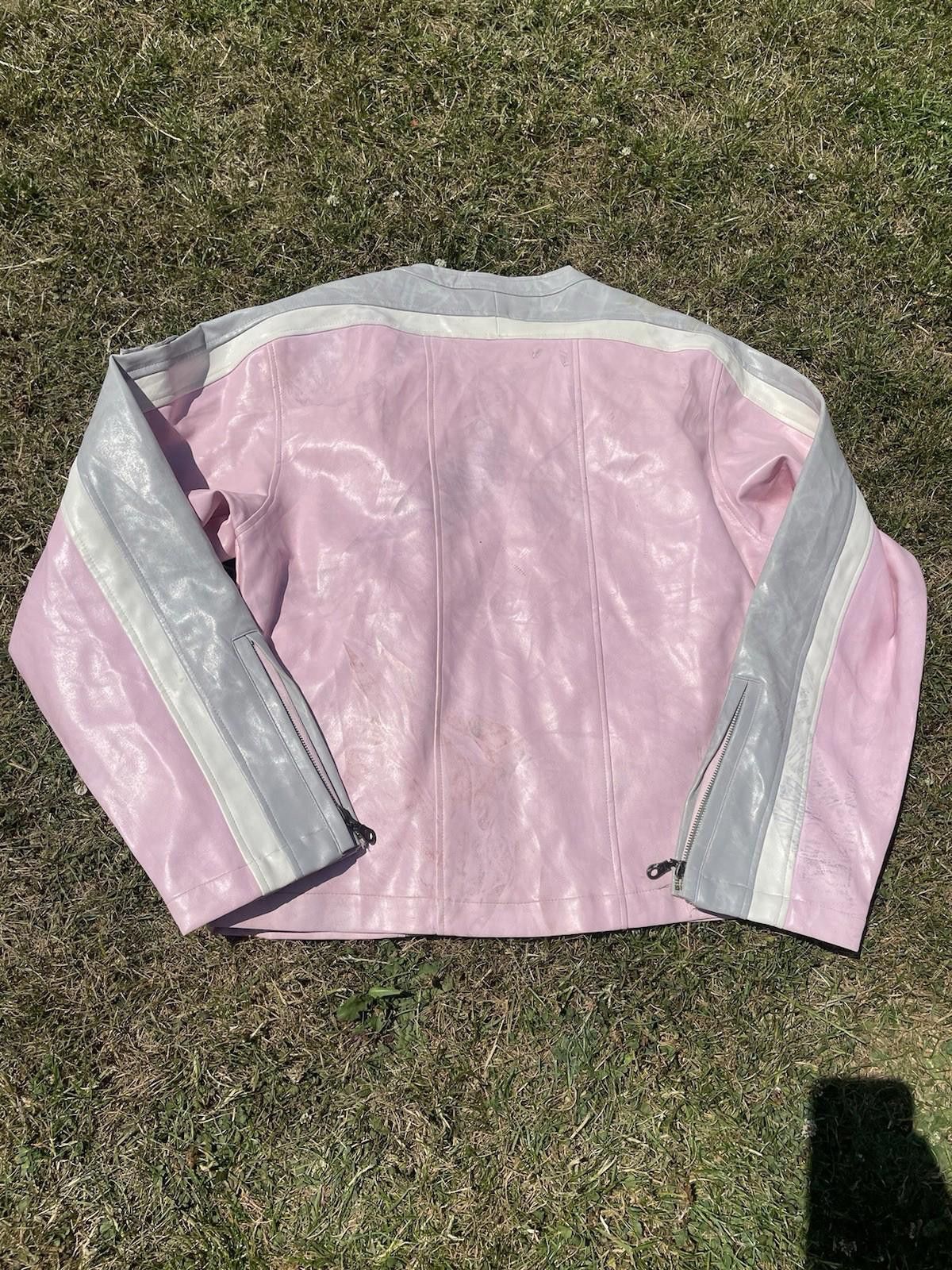 Southpole Vintage South Pole Pink Woman’s Leather Racer Jacket Large Size L / US 10 / IT 46 - 6 Thumbnail