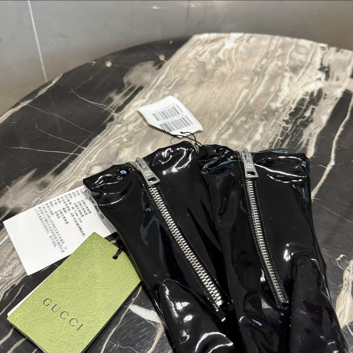 Gucci Shiny lycra gloves in black Size ONE SIZE - 3 Thumbnail
