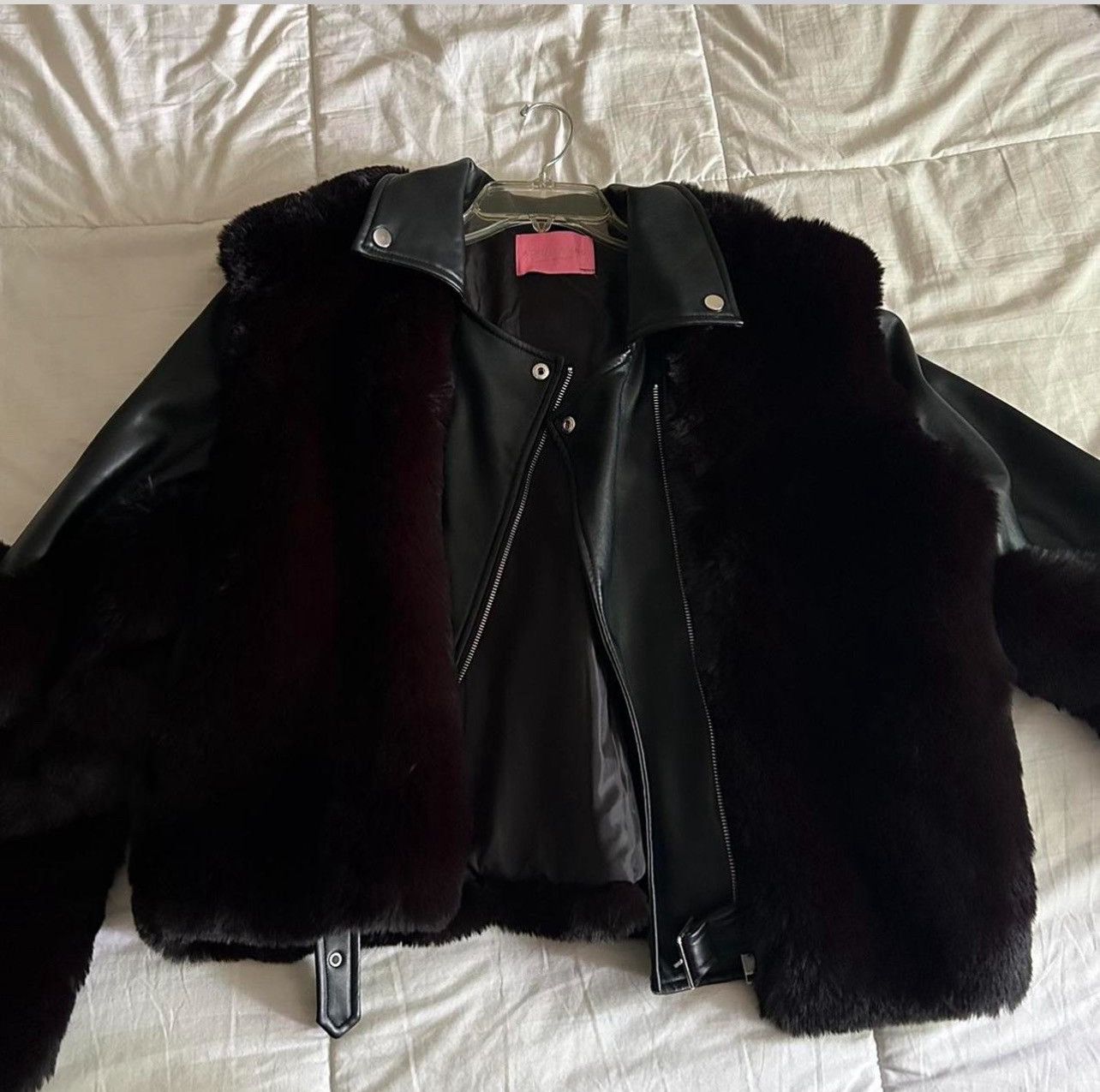 Akira faux leather jacket with fur trim Size L / US 10 / IT 46 - 1 Thumbnail