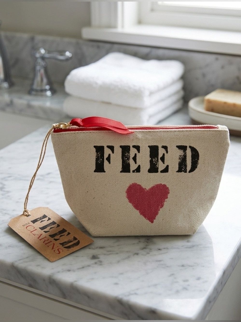 Other FEED x Clarins Canvas Makeup Bag - New with Tags! Size ONE SIZE - 1 Thumbnail