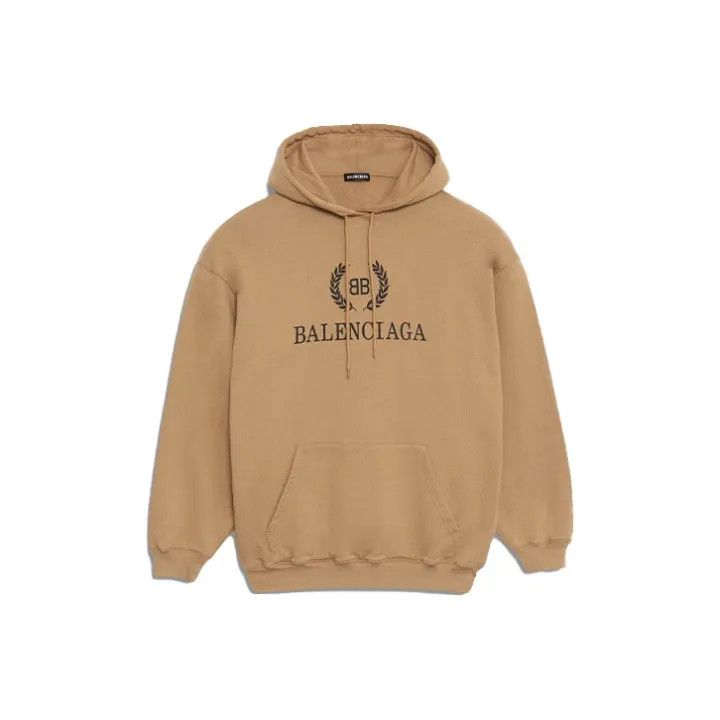 Balenciaga Balenciaga Logo Casual Hoodie in Khaki Size US M / EU 48-50 / 2 - 1 Thumbnail