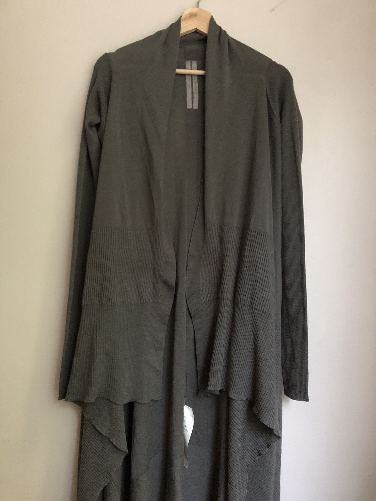 Rick Owens Phlegethon SS21 Long Draped Wool Cardigan | Grailed