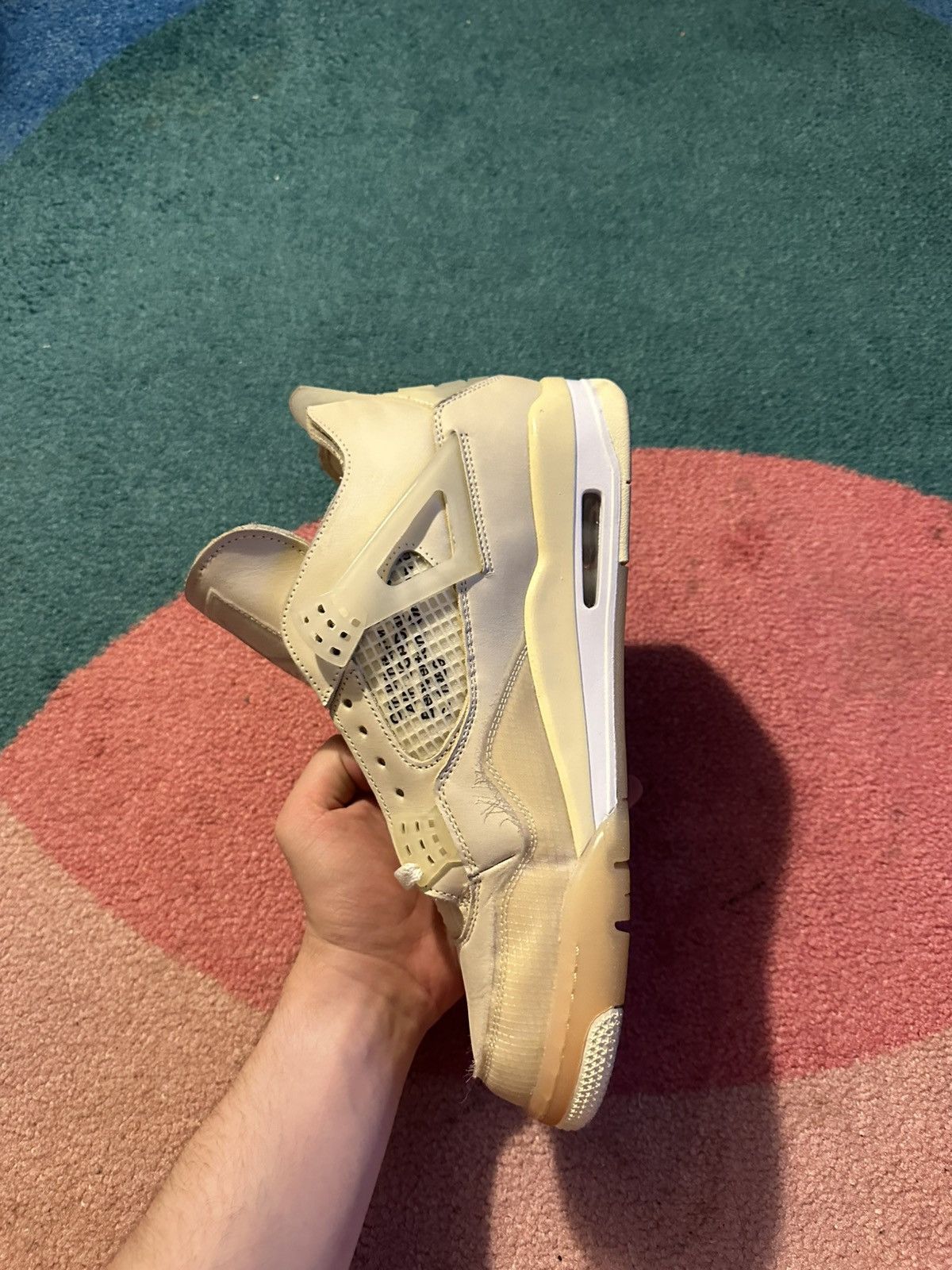 Jordan Brand × Off-White Off White x Air Jordan 4 Retro SP Sail Womens Size US 11.5 / EU 44-45 - 6 Thumbnail