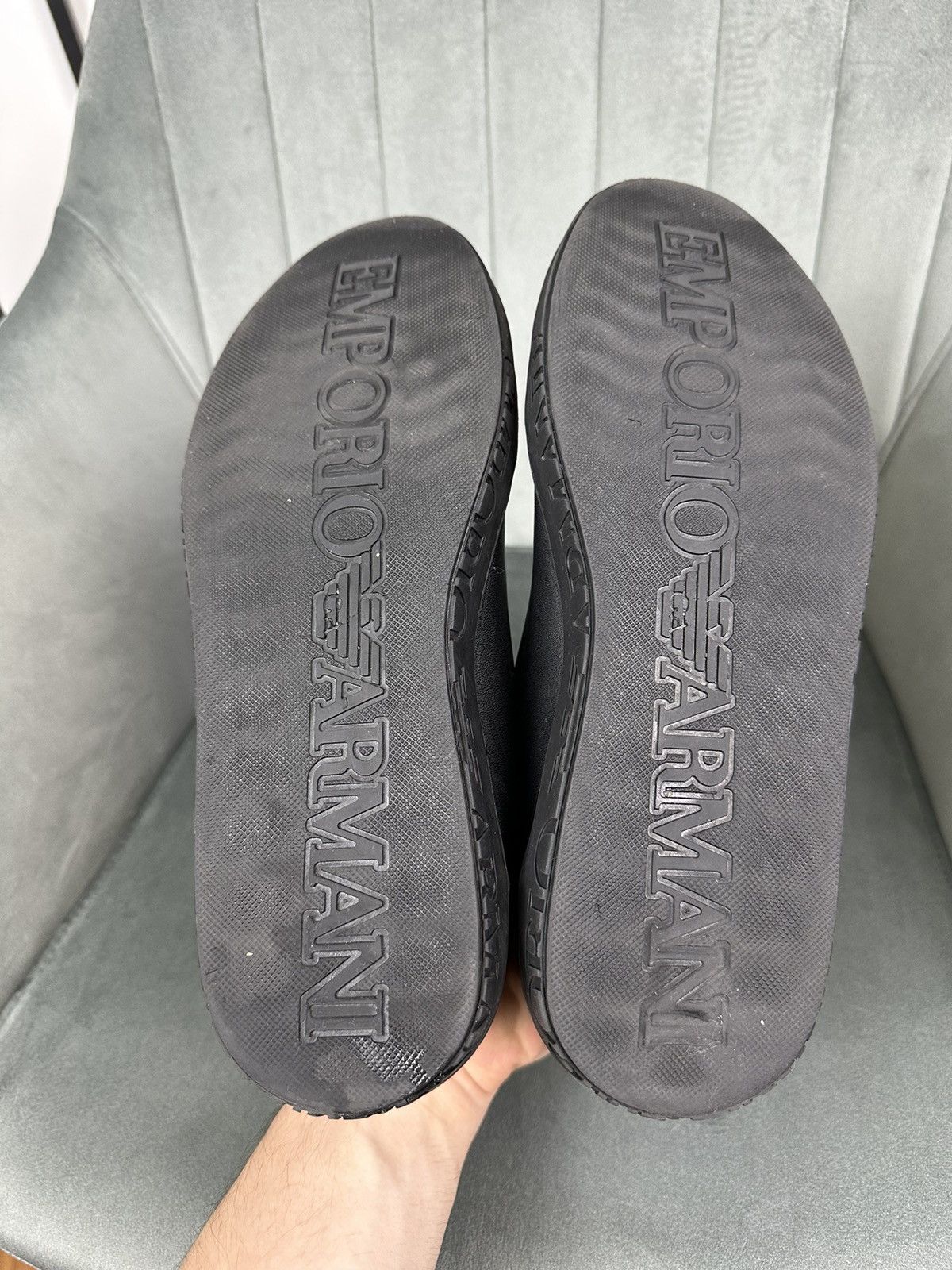 Armani × Emporio Armani Emporio Armani Leather Low Top Sneakers Shoes Men’s Black 41 Size US 8 / EU 41 - 15 Thumbnail