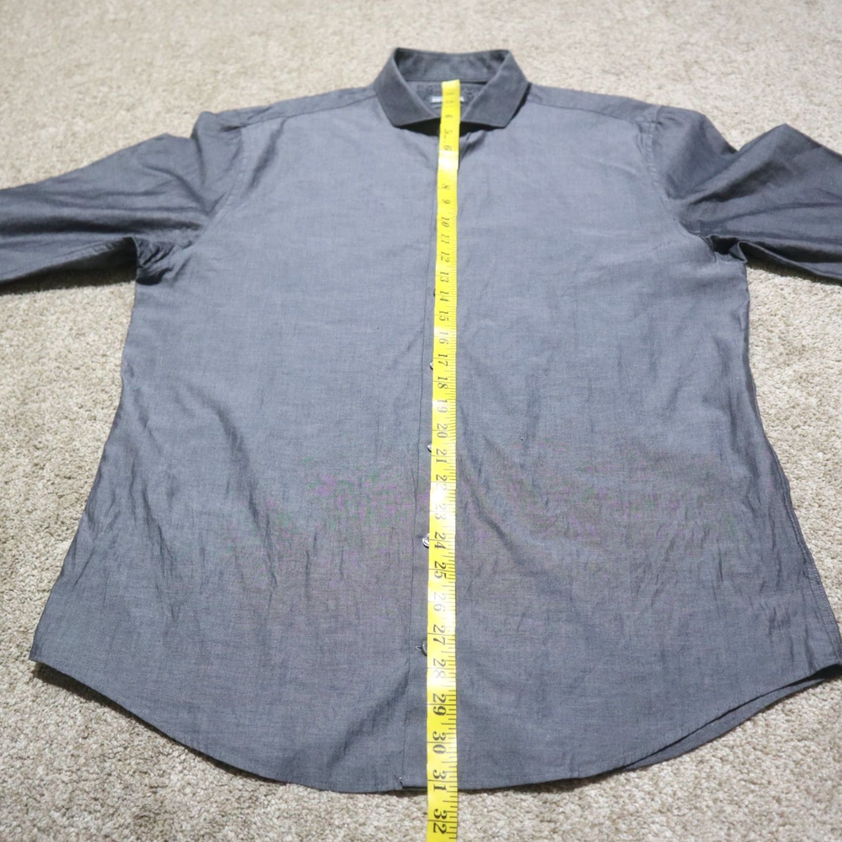 Kenneth Cole Kenneth Cole Reaction Shirt Slim Gray 16.5 Men Long Sleeve Button-Up Size US XL / EU 56 / 4 - 6 Thumbnail