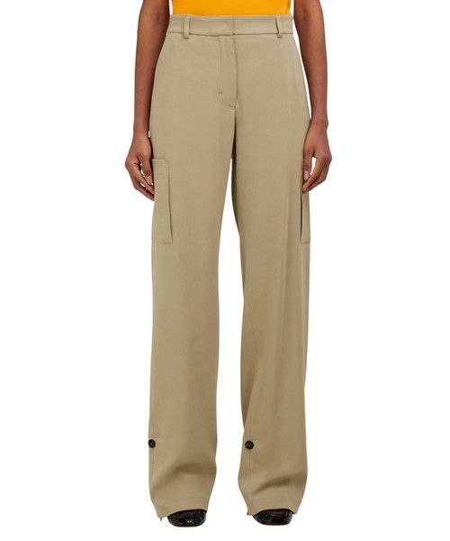 Salvatore Ferragamo o1s1rm0526 Silk Blend Cargo Pant in Beige Size 25" / US 0 / IT 36 - 1 Thumbnail