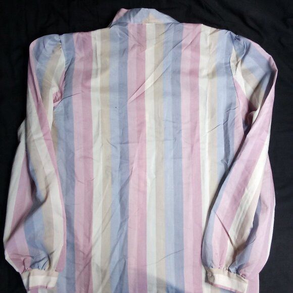 Other Vintage Kevin Stuart Pastel Striped Polyester Button Shirt Size XL / US 12-14 / IT 48-50 - 6 Thumbnail