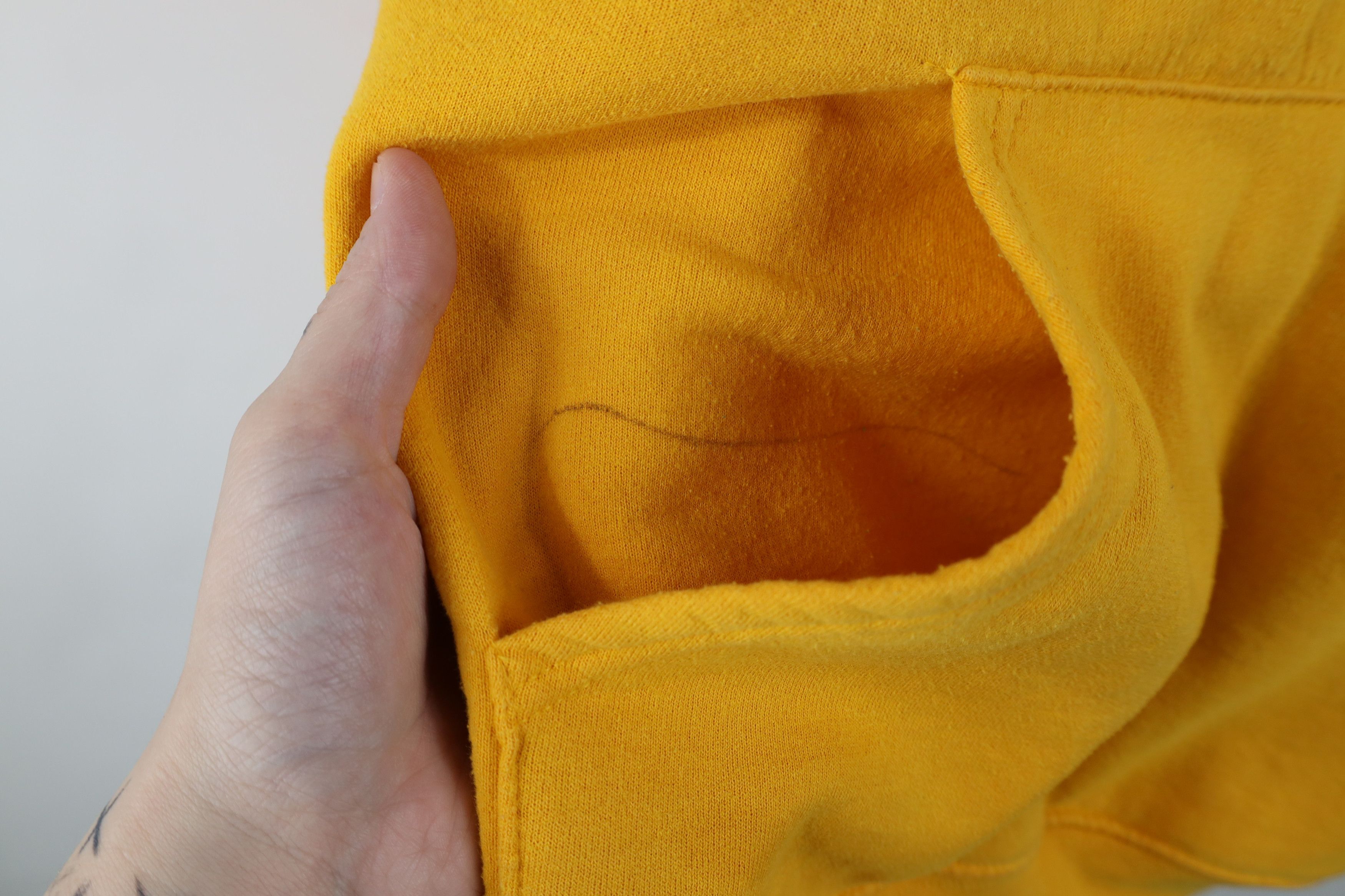 Vintage Vintage 90s Streetwear Blank Hoodie Sweatshirt Yellow Size US S / EU 44-46 / 1 - 9 Thumbnail