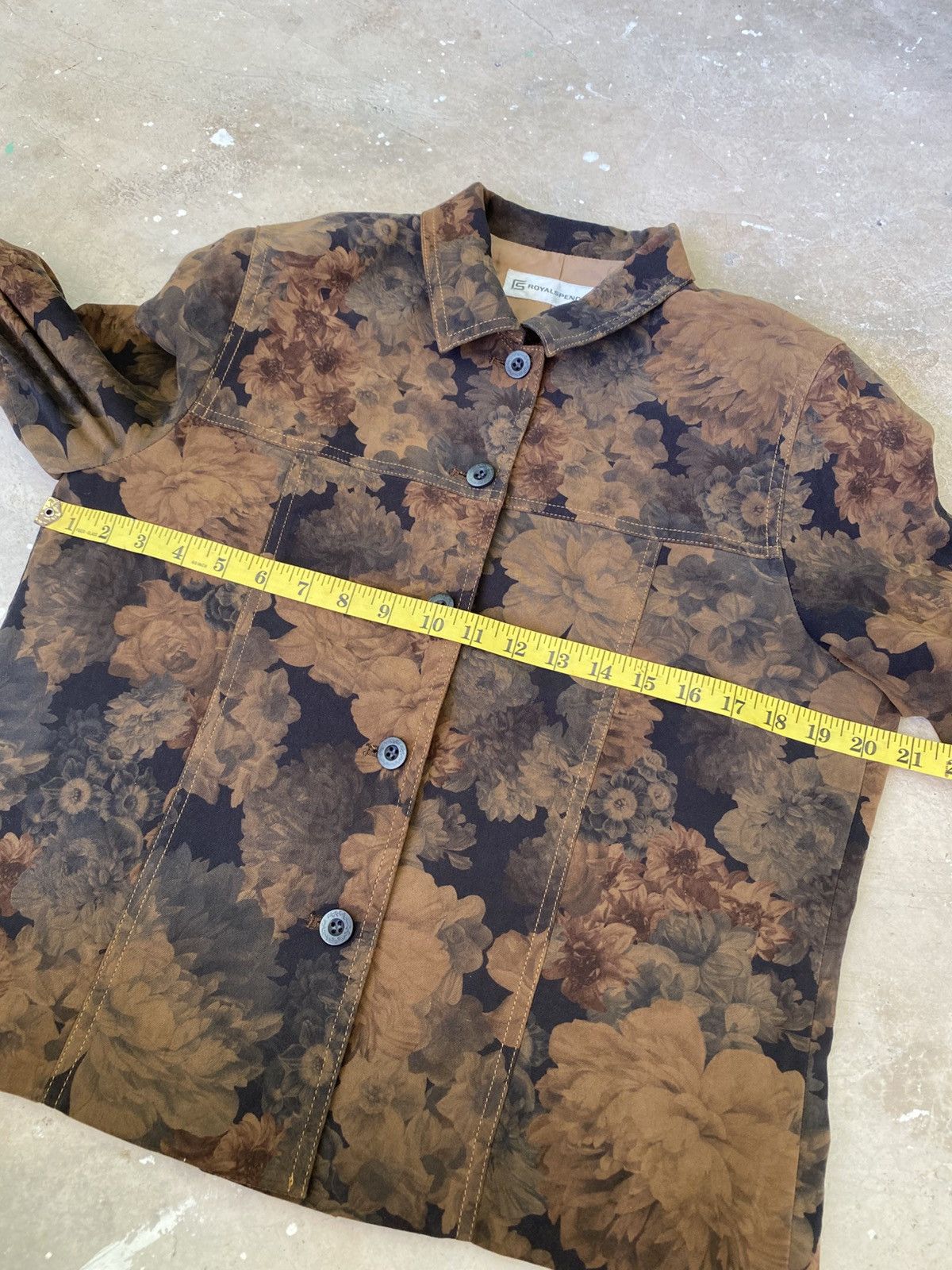 Japanese Brand Royal Spencer Floral Brown Work Jacket Japan Size M / US 6-8 / IT 42-44 - 11 Thumbnail
