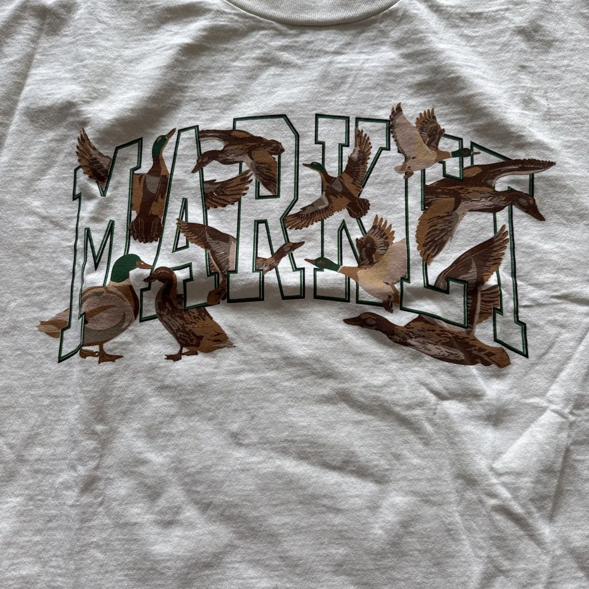 Market MARKET Duck Pond Graphic T-Shirt Ecru XL Mallard Duck Print Size US XL / EU 56 / 4 - 2 Thumbnail