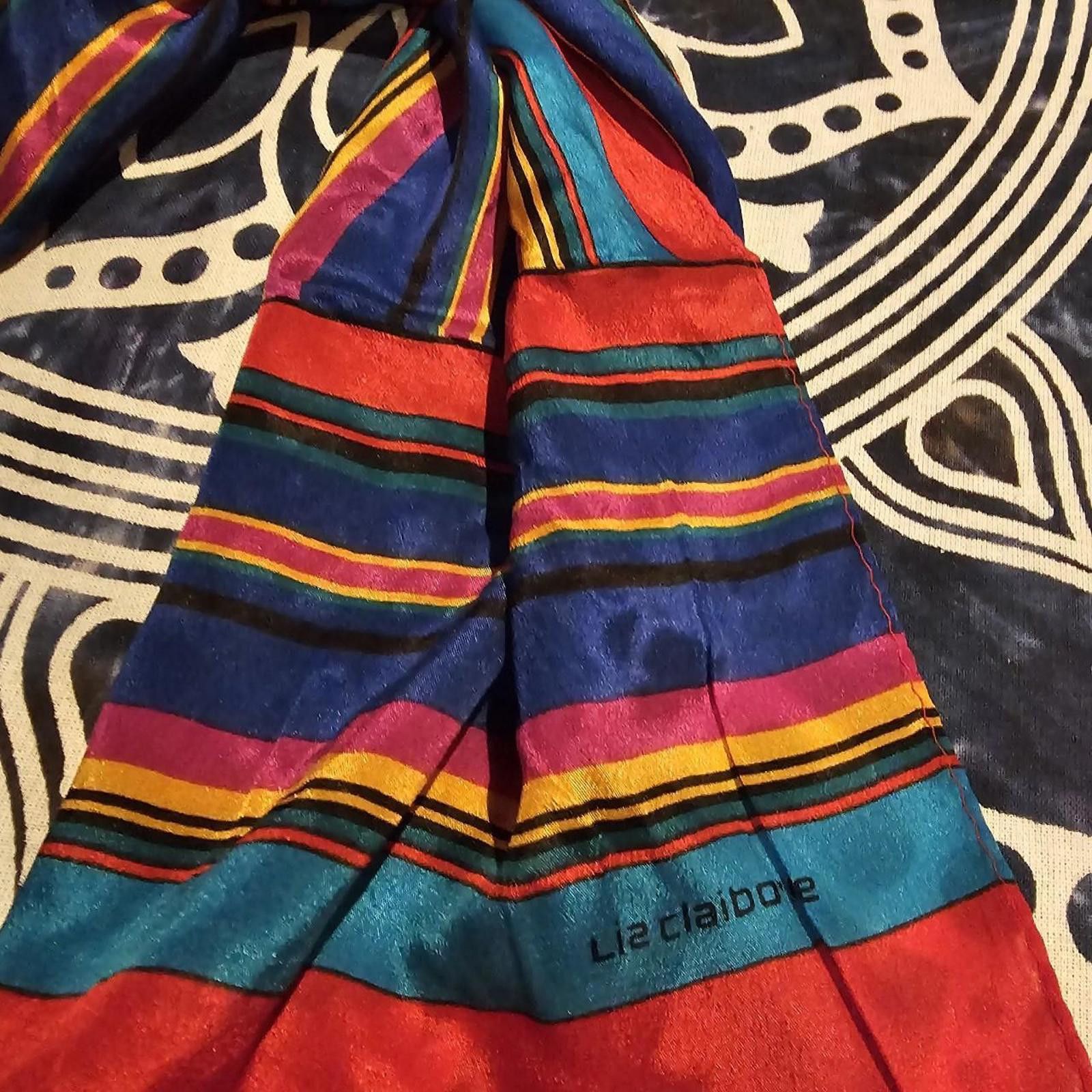 Designer Liz Claiborne Vintage Stripped Scarf Size ONE SIZE - 3 Thumbnail
