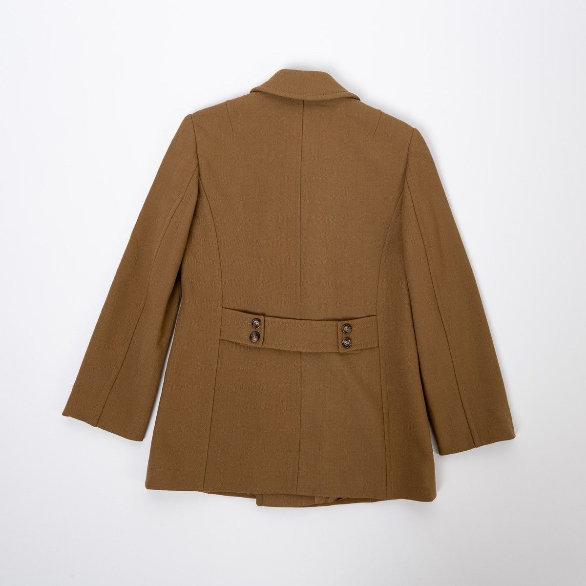 MAX&Co. Max&Co Womens Beige Wool Short Trench Coat Double Breasted Size S / US 4 / IT 40 - 5 Thumbnail