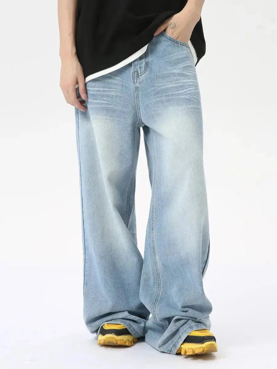 Japanese Brand Retro loose wide leg casual jeans Size US 32 / EU 48 - 2 Thumbnail